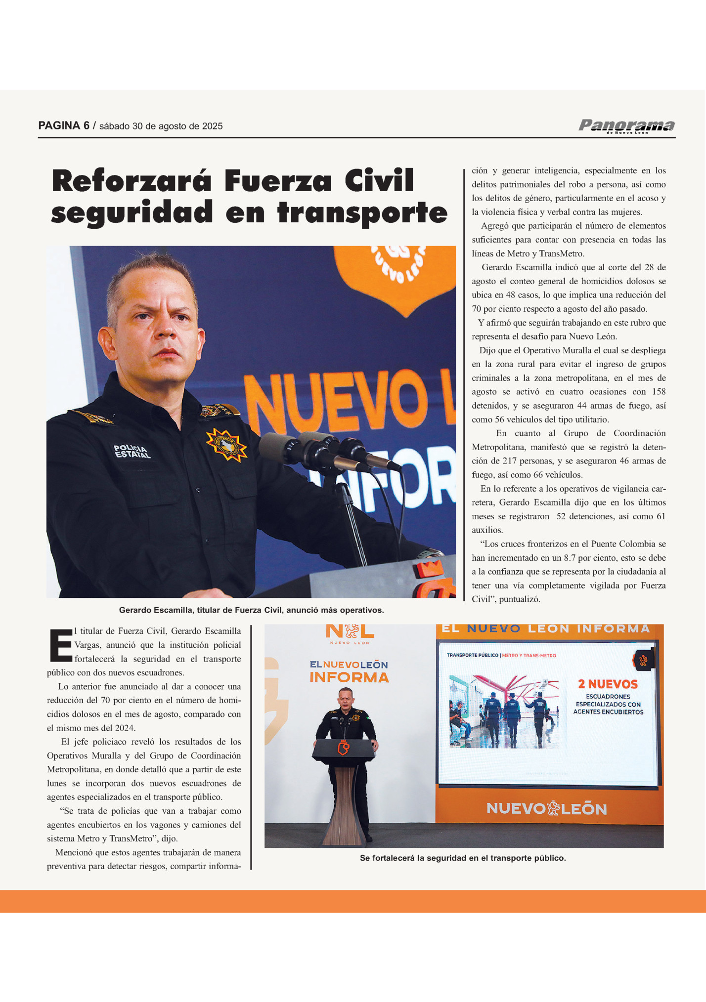 PAGINA 6 / sábado 30 de agosto de 2025