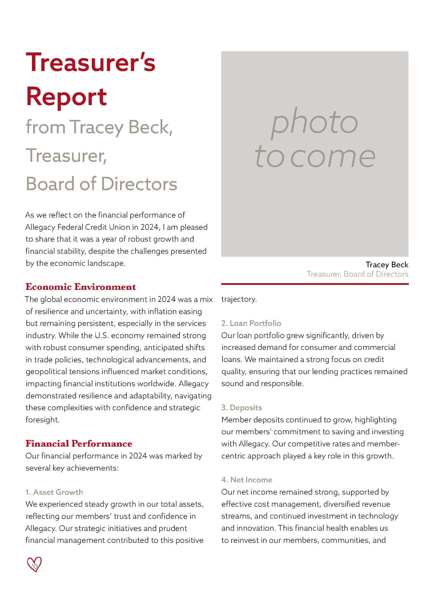 Treasurer’s Treasurer’s