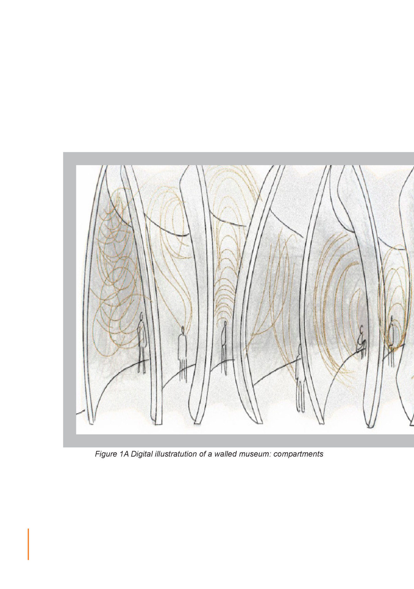 Figure 1A Digital illustratution of a walled museum: compartments