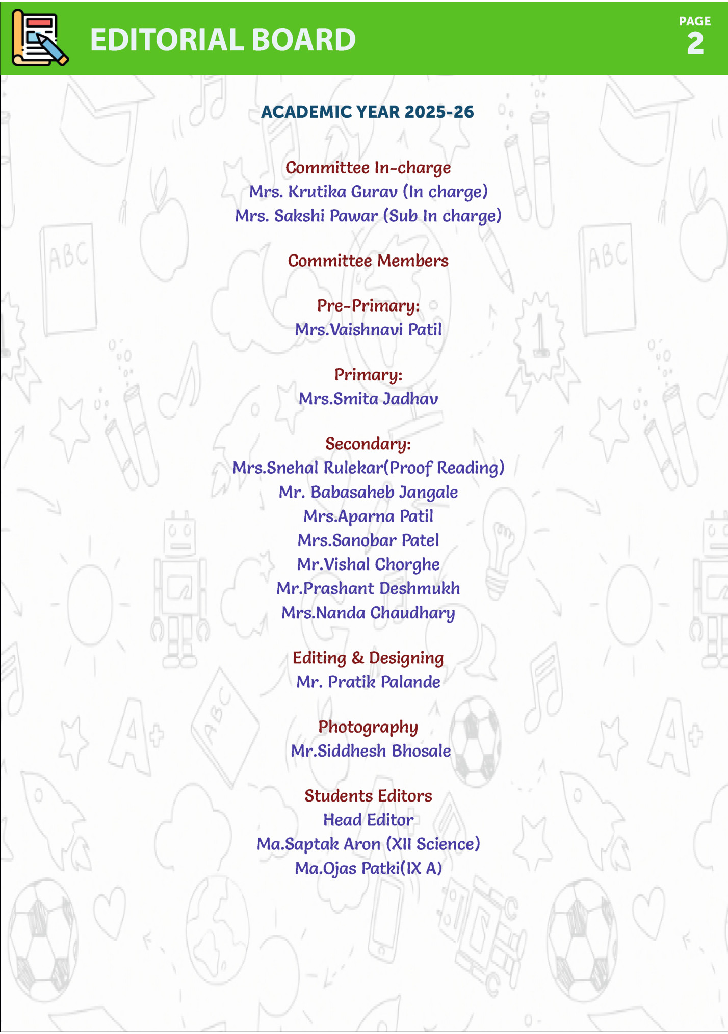 EDITORIAL BOARD EDITORIAL BOARD