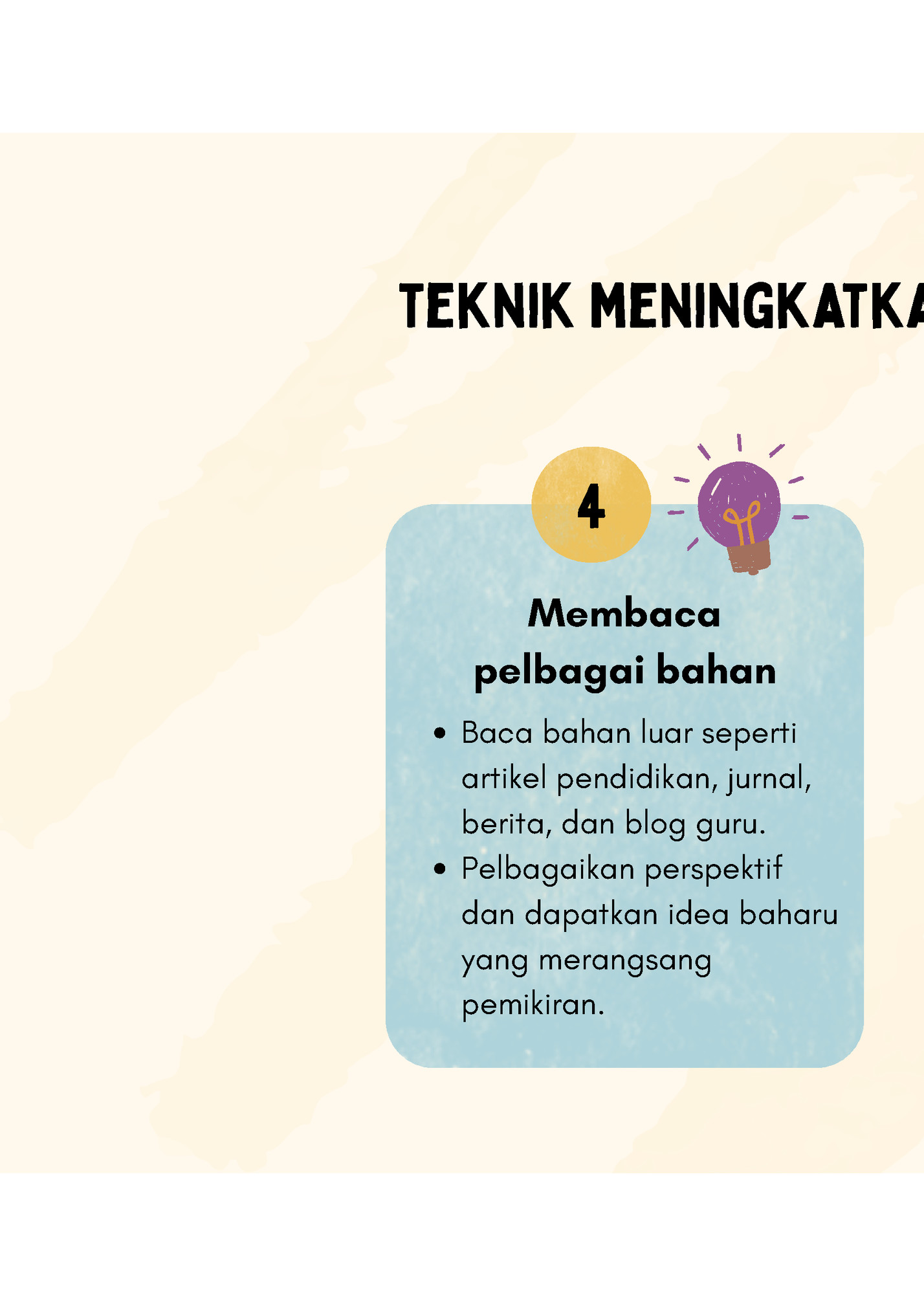 teknik meningkatkan kemahiran berfikir