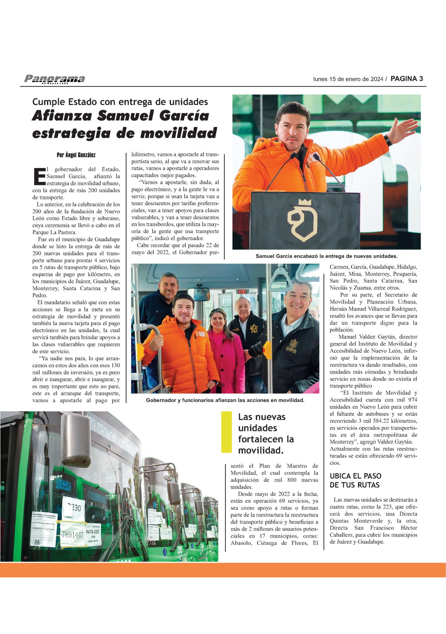 lunes 15 de enero de 2024 / PAGINA 3