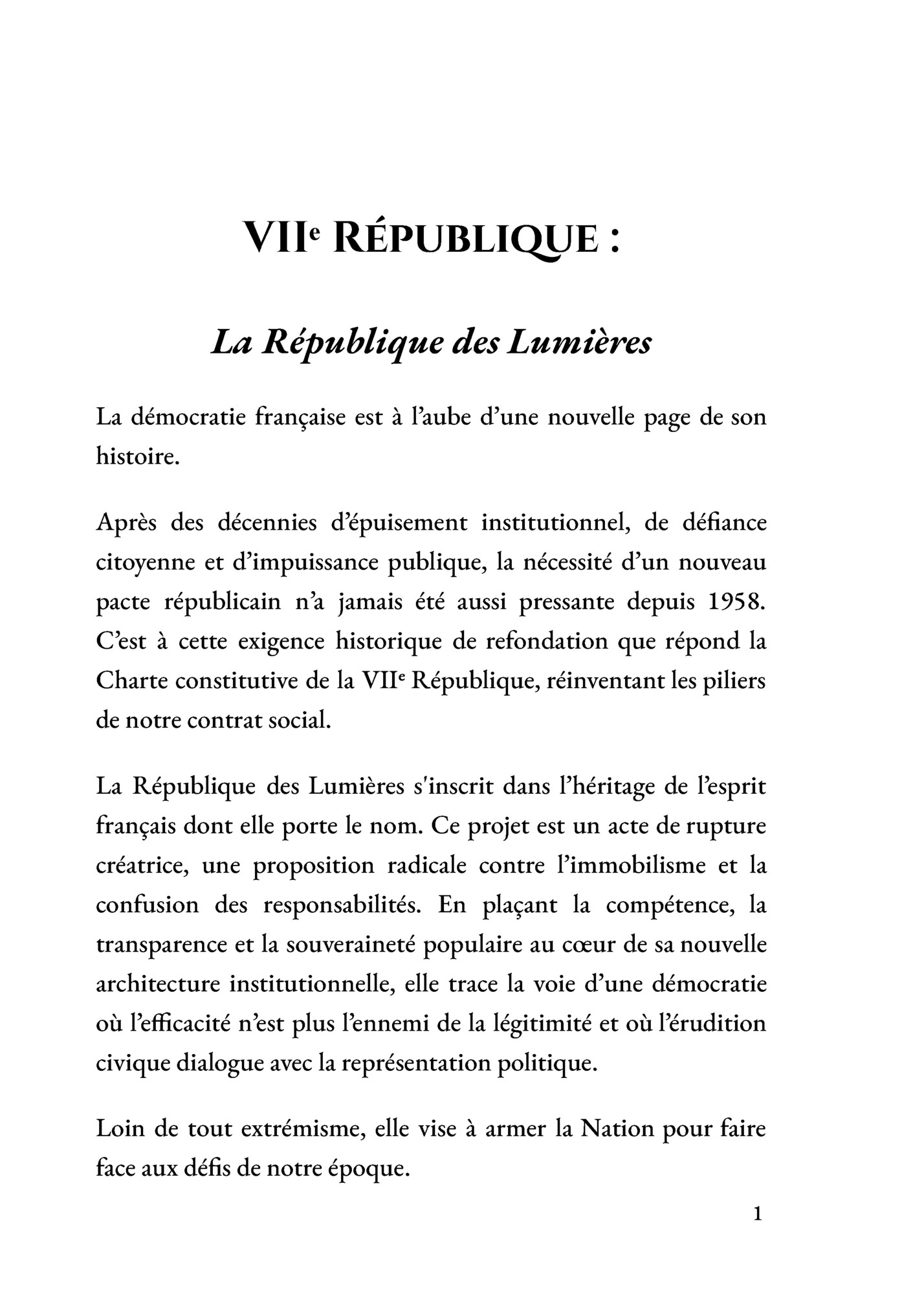 VIIᵉ République :