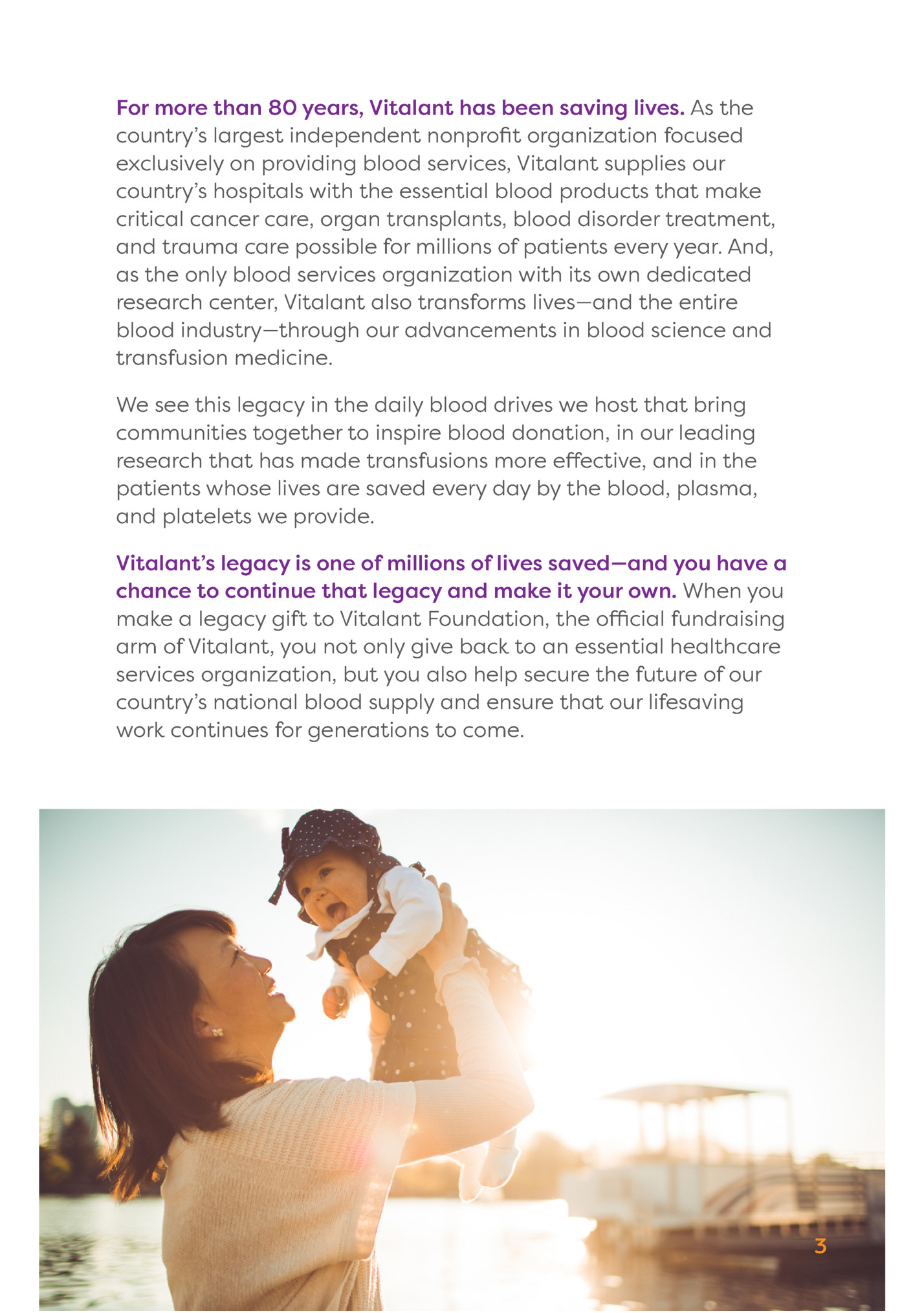 For more than 80 years, Vitalant has been saving lives. As the