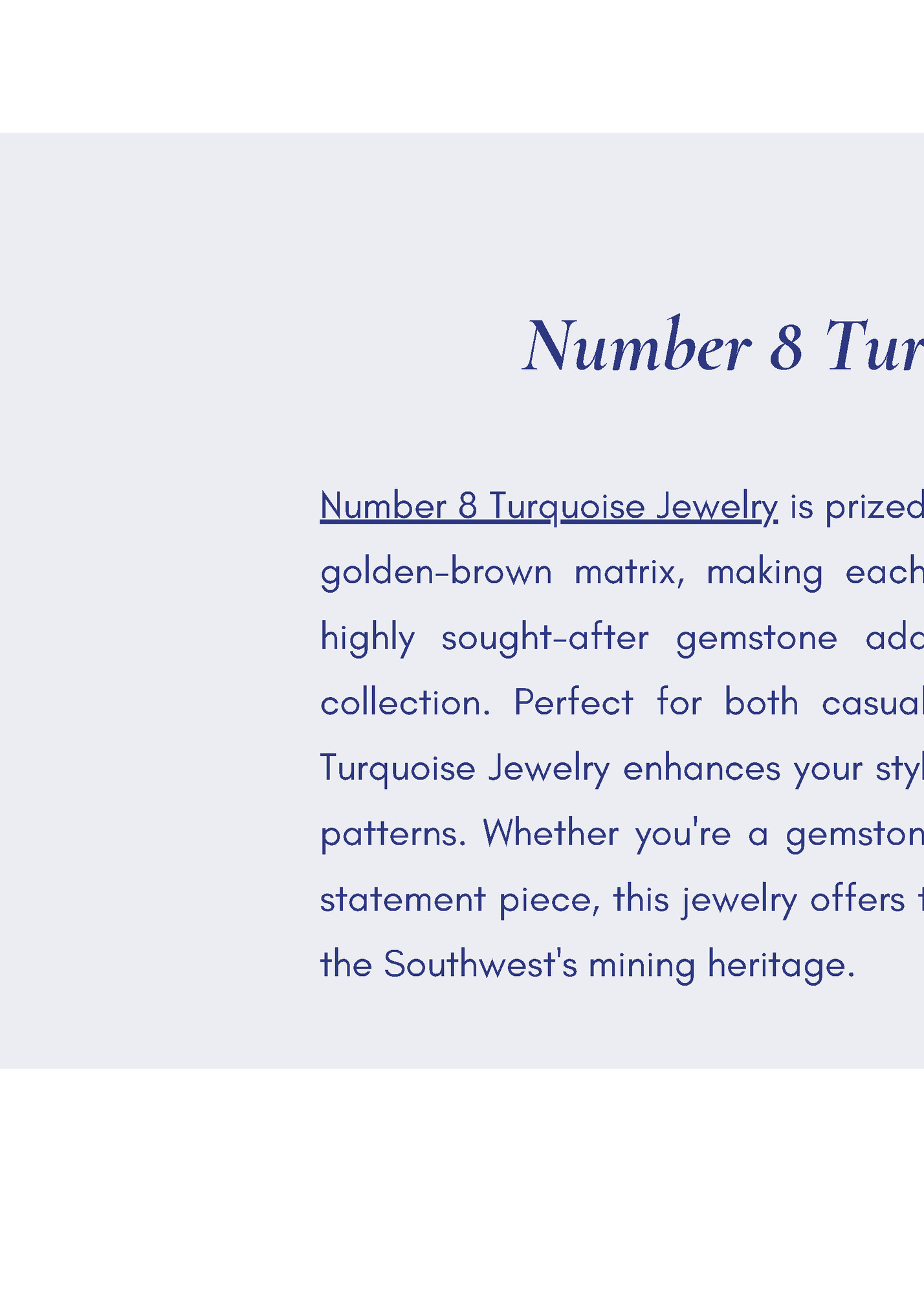 Number 8 Turquoise Jewelry