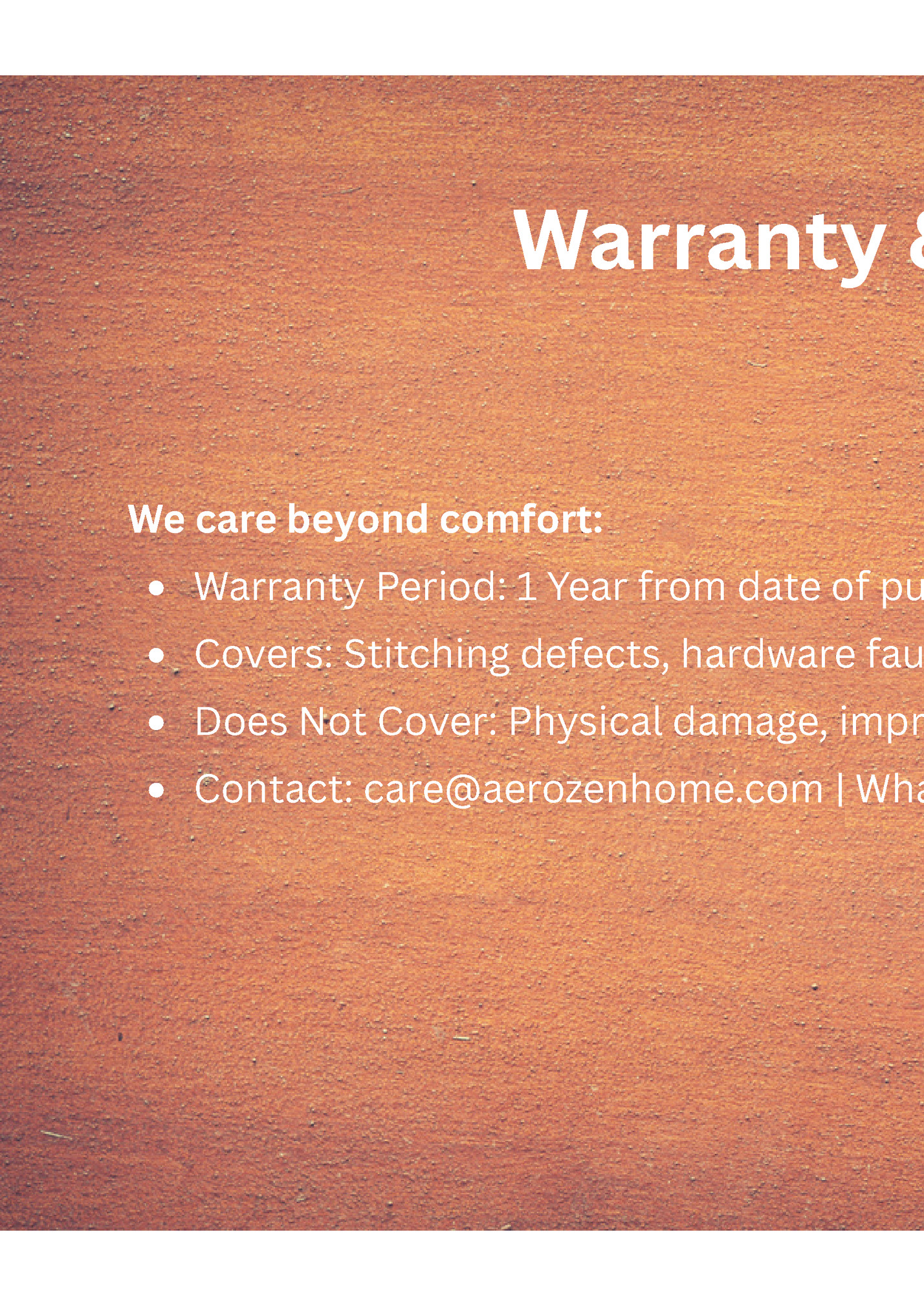 Warranty & Support