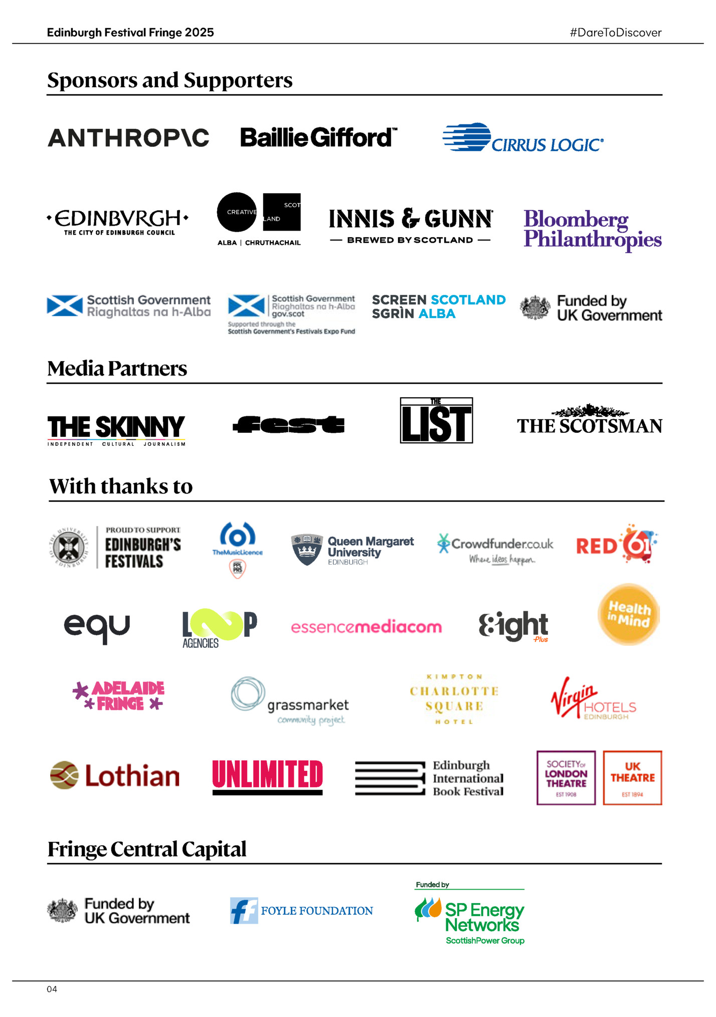 Edinburgh Festival Fringe 2025 Edinburgh Festival Fringe 2025