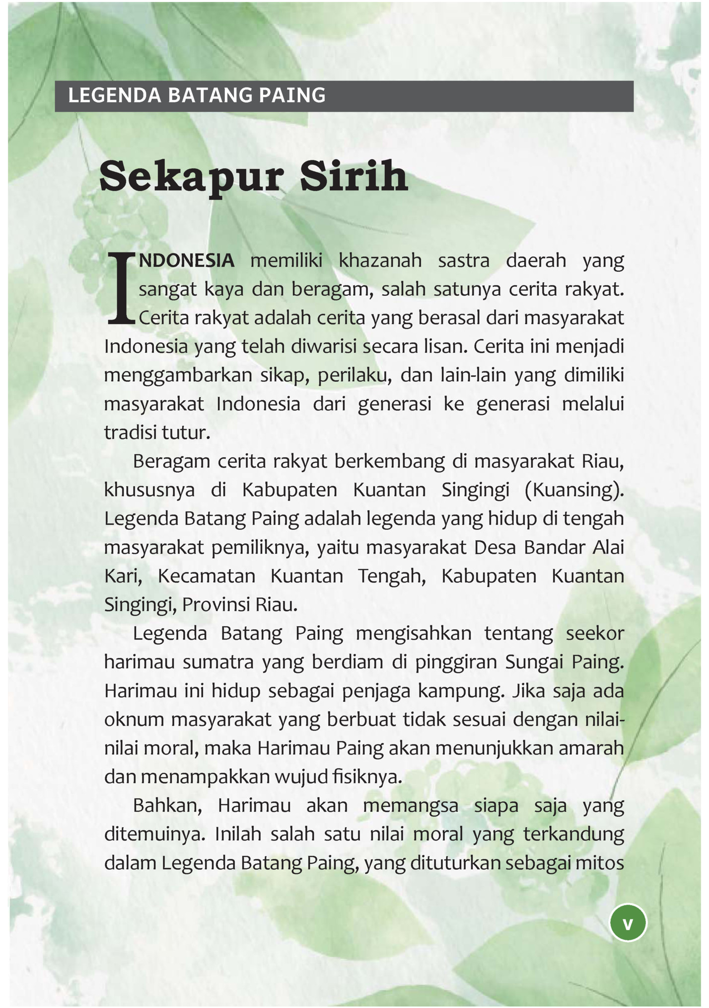 LEGENDA BATANG PAING