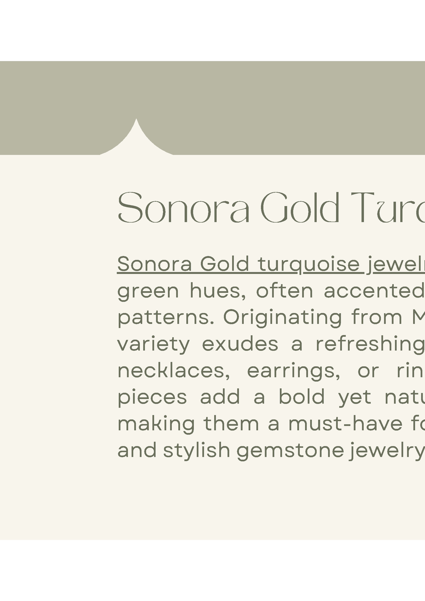 Sonora Gold Turquoise Jewelry