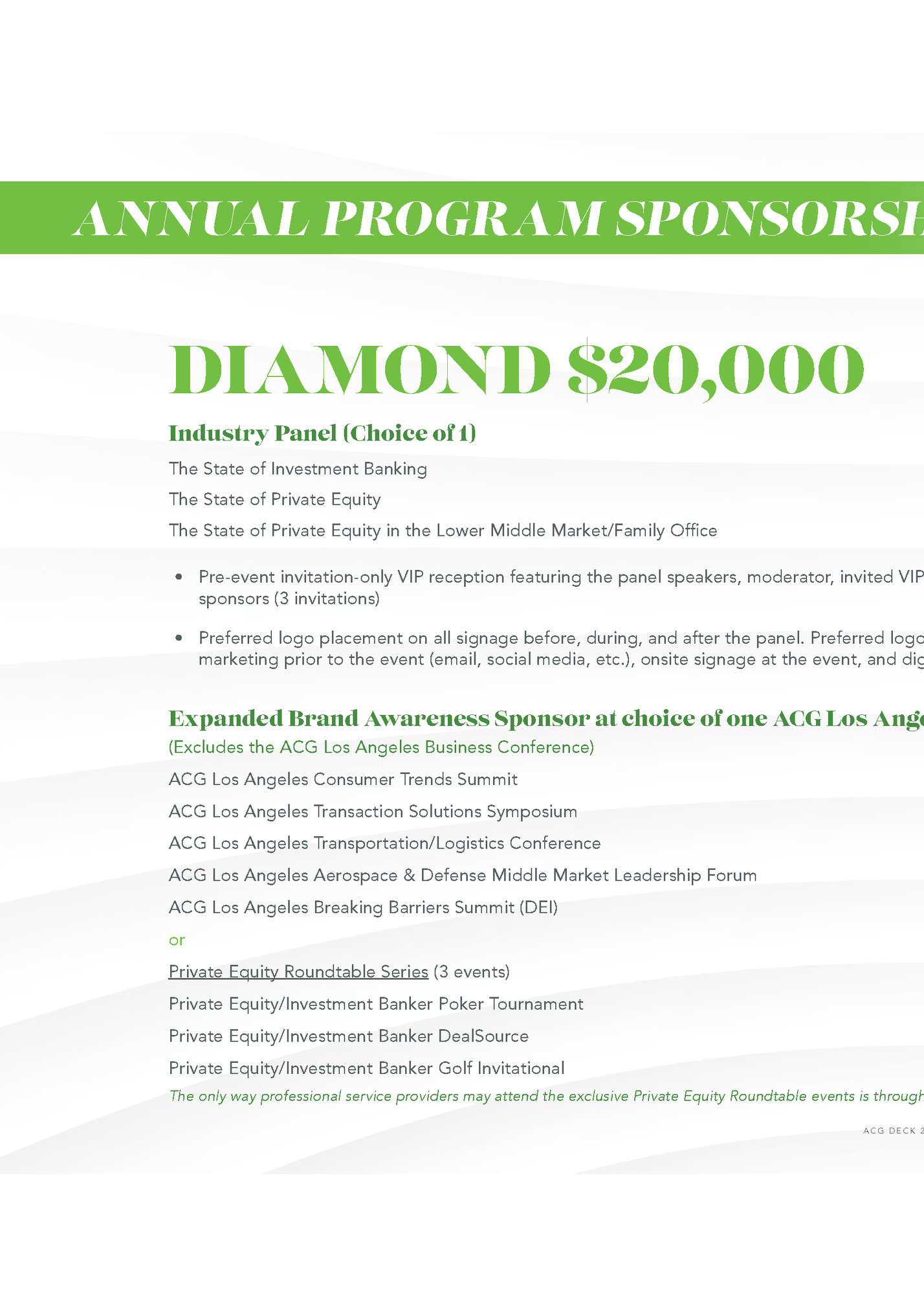 ANNUAL PROGRAM SPONSORSHIPS