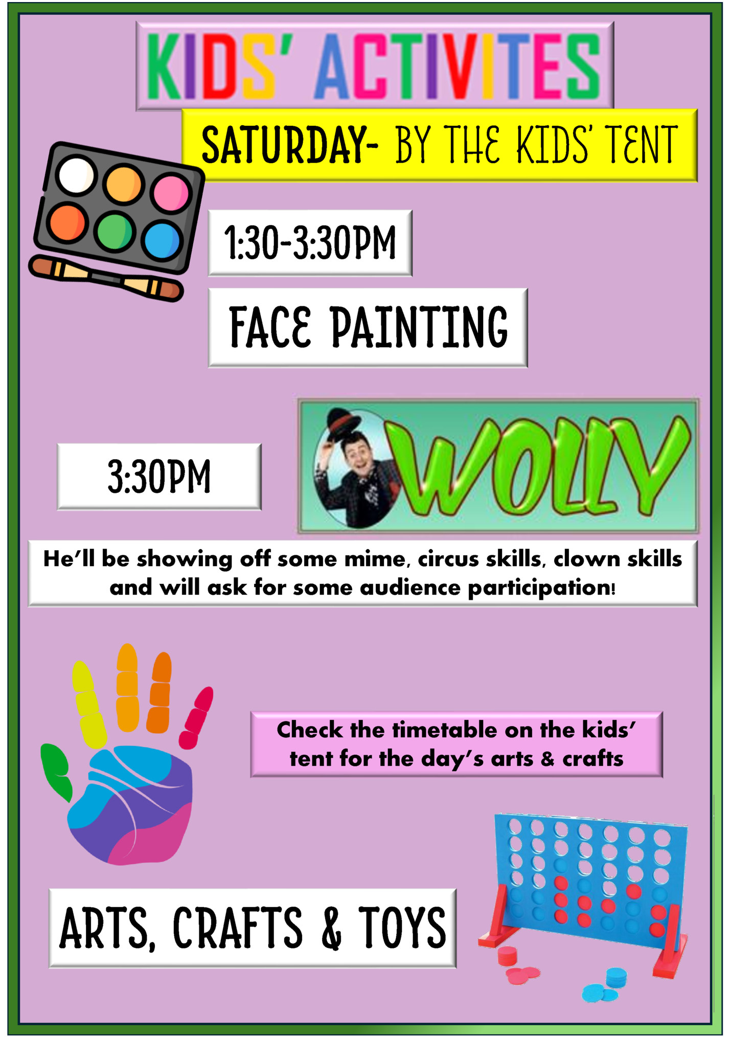 SATURDAY- BY THE KIDS’ TENT