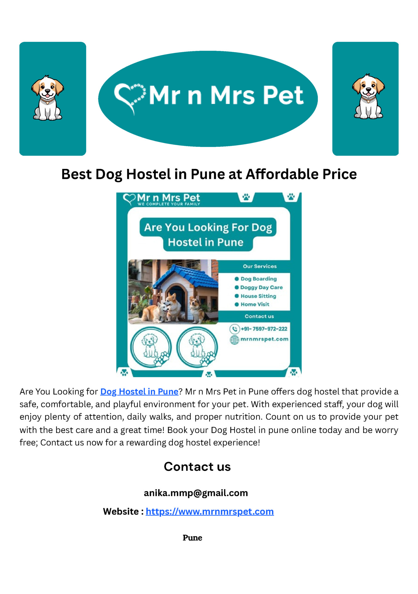 Best Dog Hostel in Pune at Affordable Price