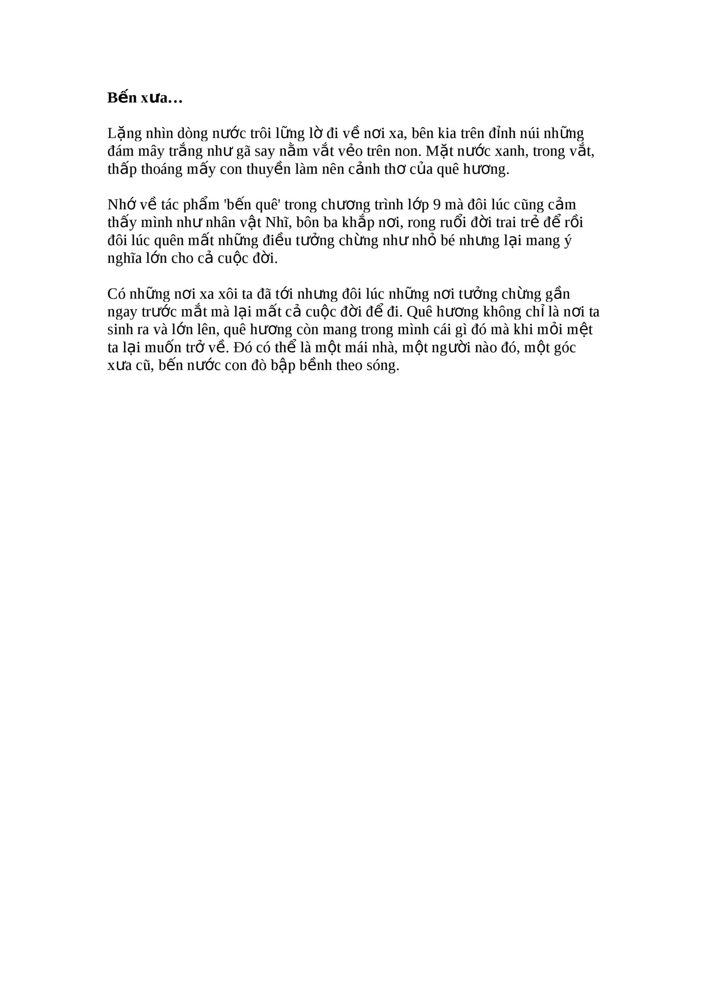 Bến xưa…