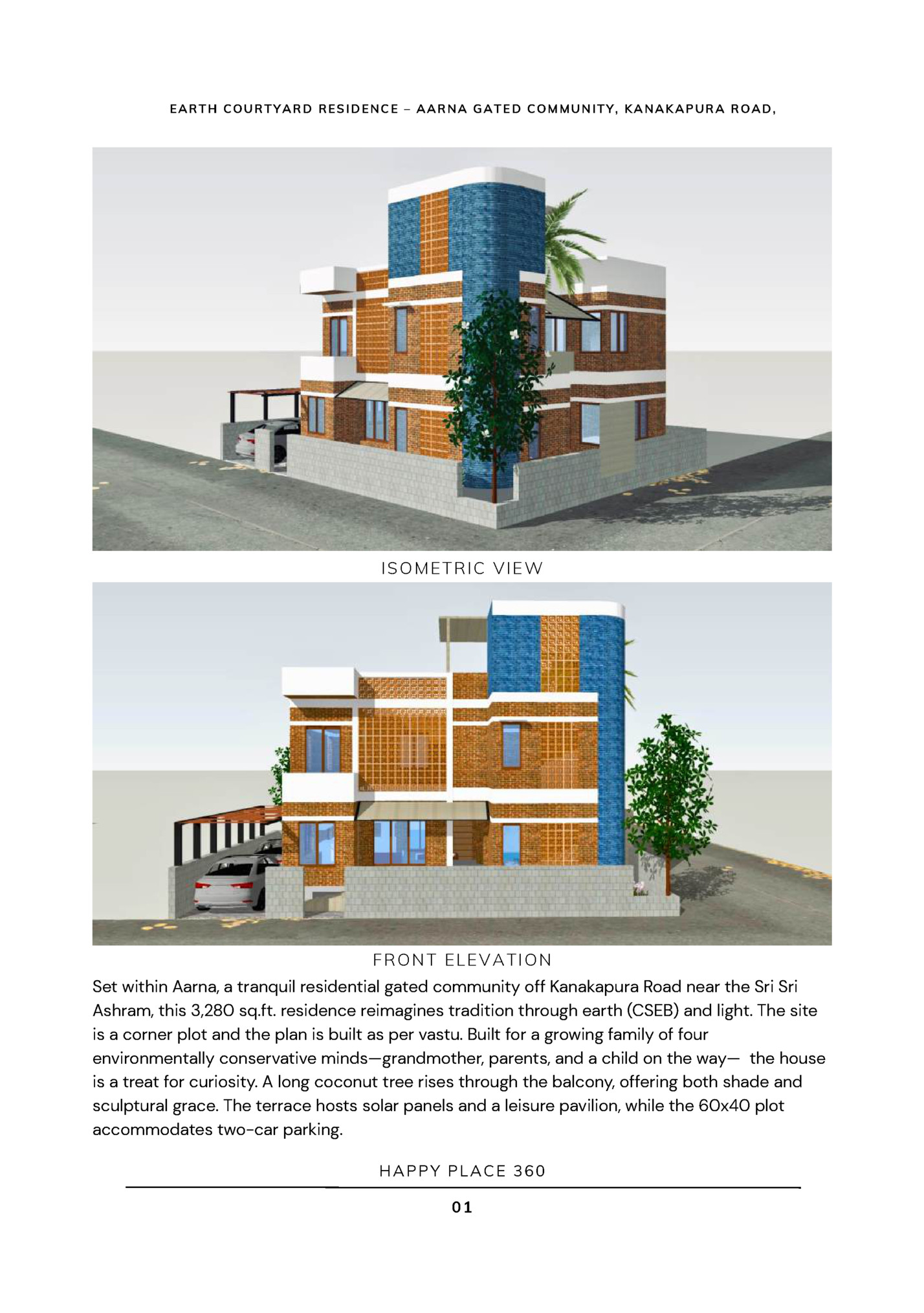 EARTH COURTYARD RESIDENCE – AARNA GATED COMMUNITY, KANAKAPURA ROAD,