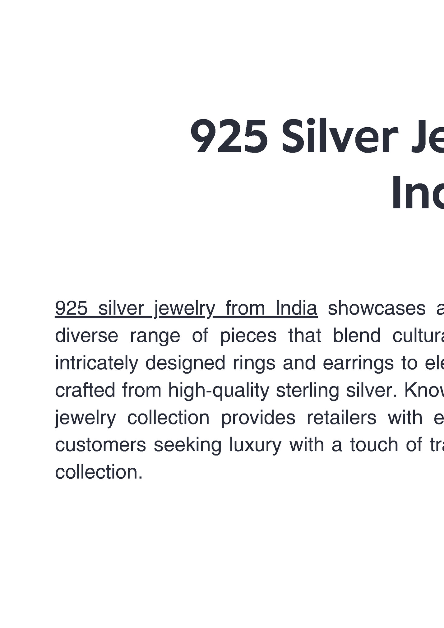 925 Silver Jewelry From