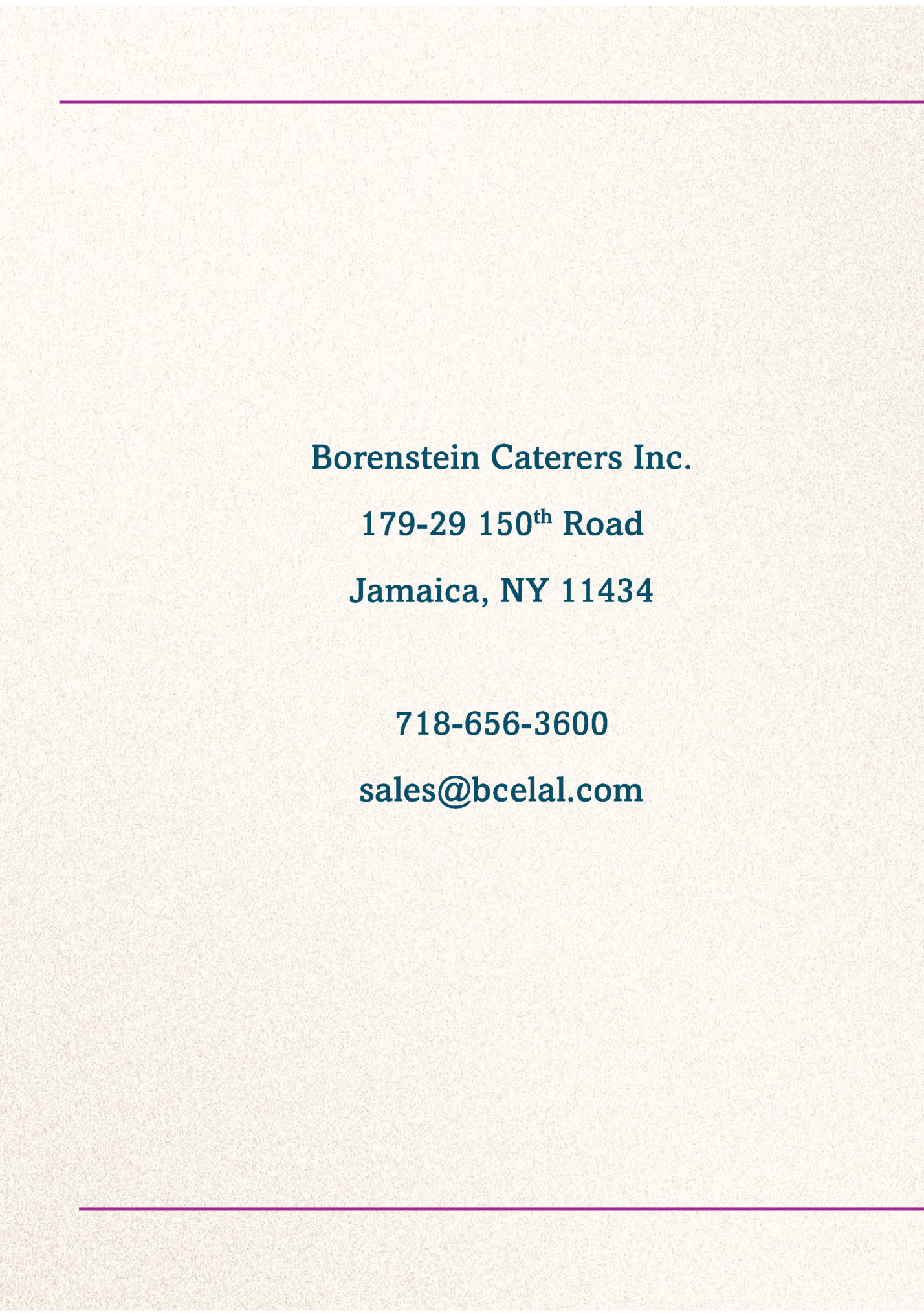 Borenstein Caterers Inc. Borenstein Caterers Inc.