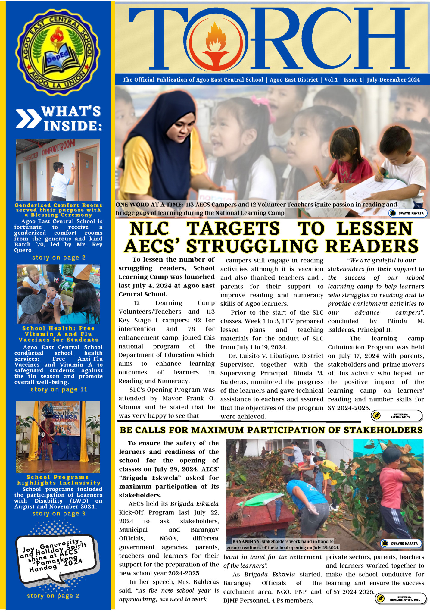 The Official Publication of Agoo East Central School | Agoo East District | Vol.1 | Issue 1| July-December 2024