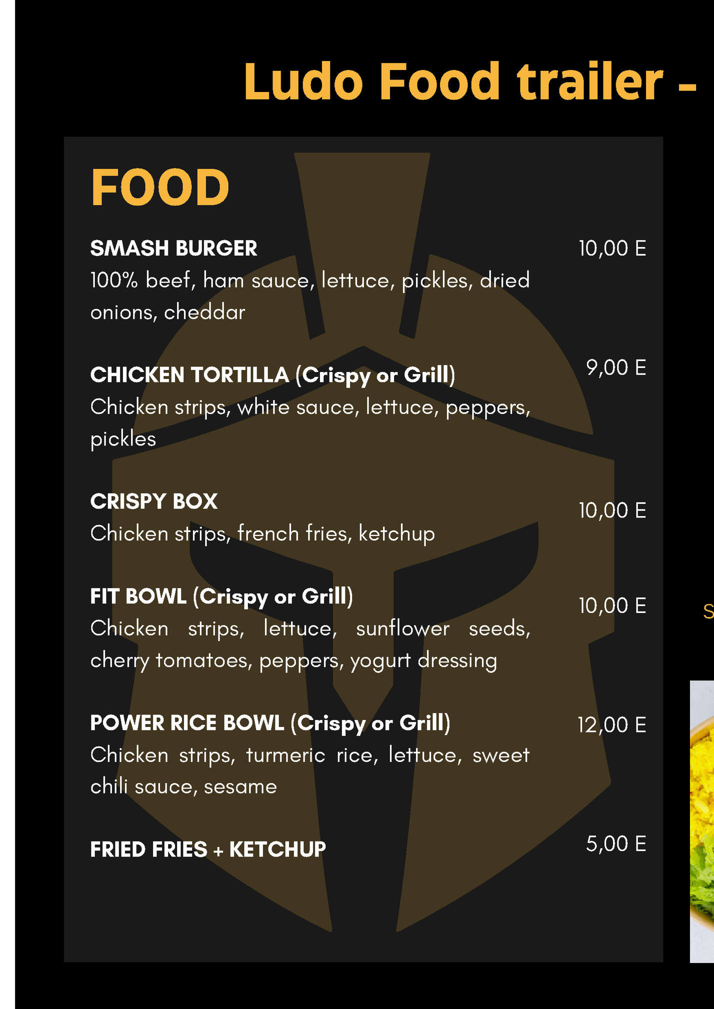 Ludo Food trailer - Beast Mode Menu