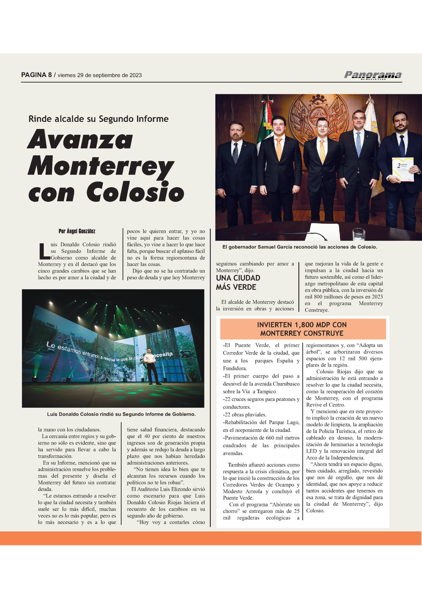 PAGINA 8 / viernes 29 de septiembre de 2023