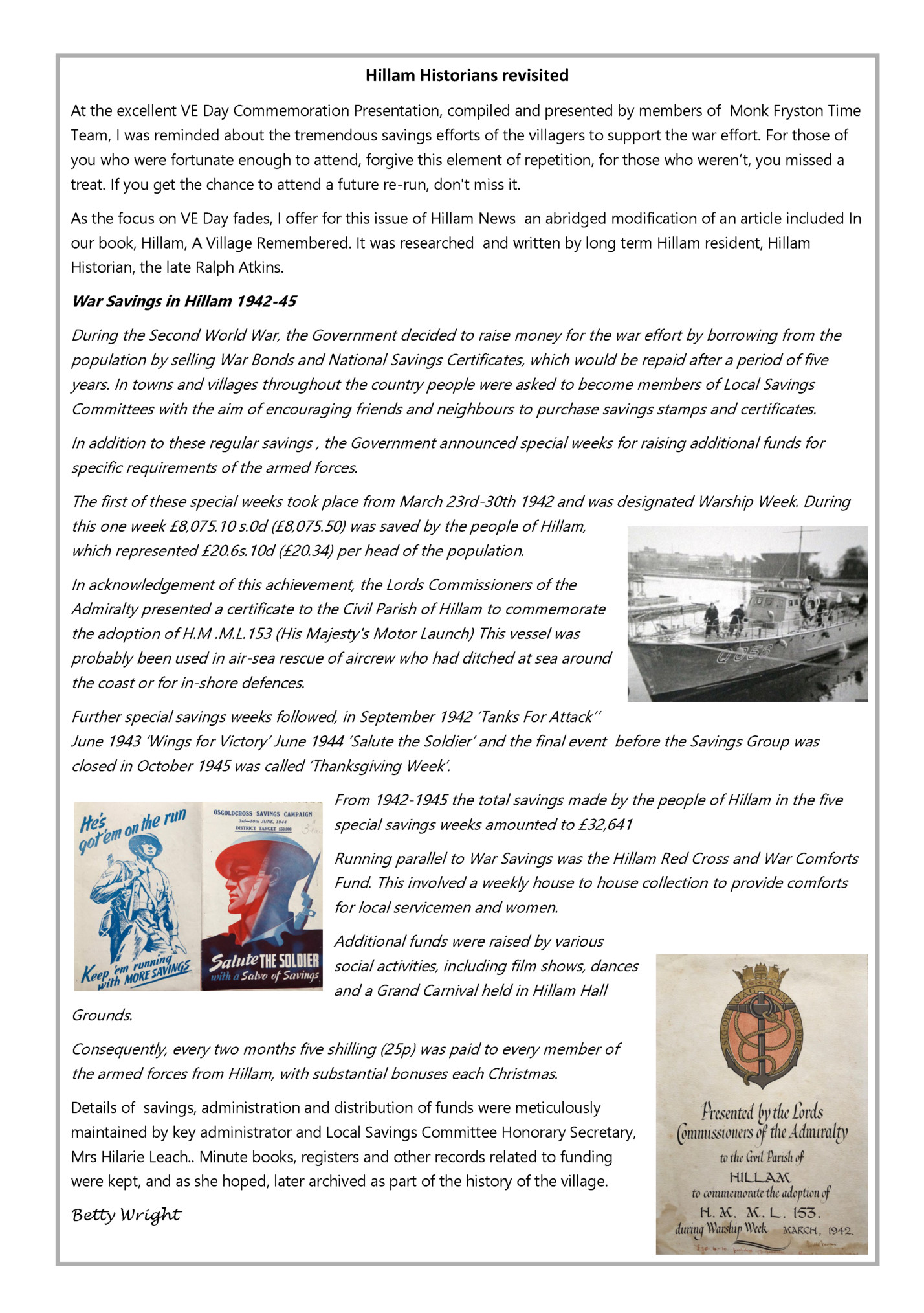 Hillam Historians revisited
