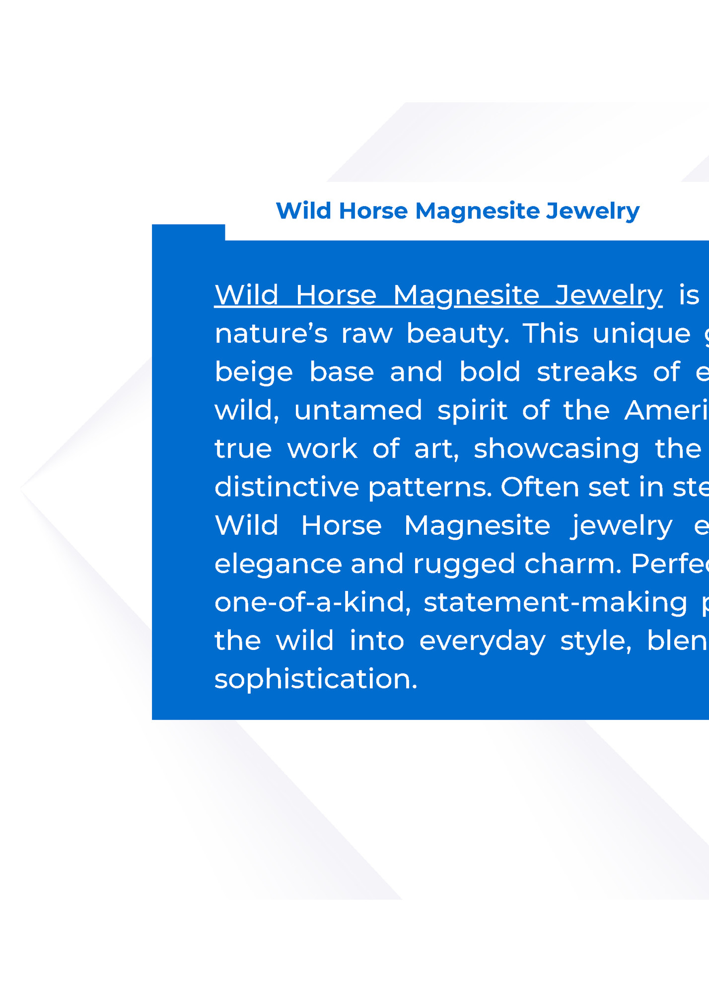 Wild Horse Magnesite Jewelry