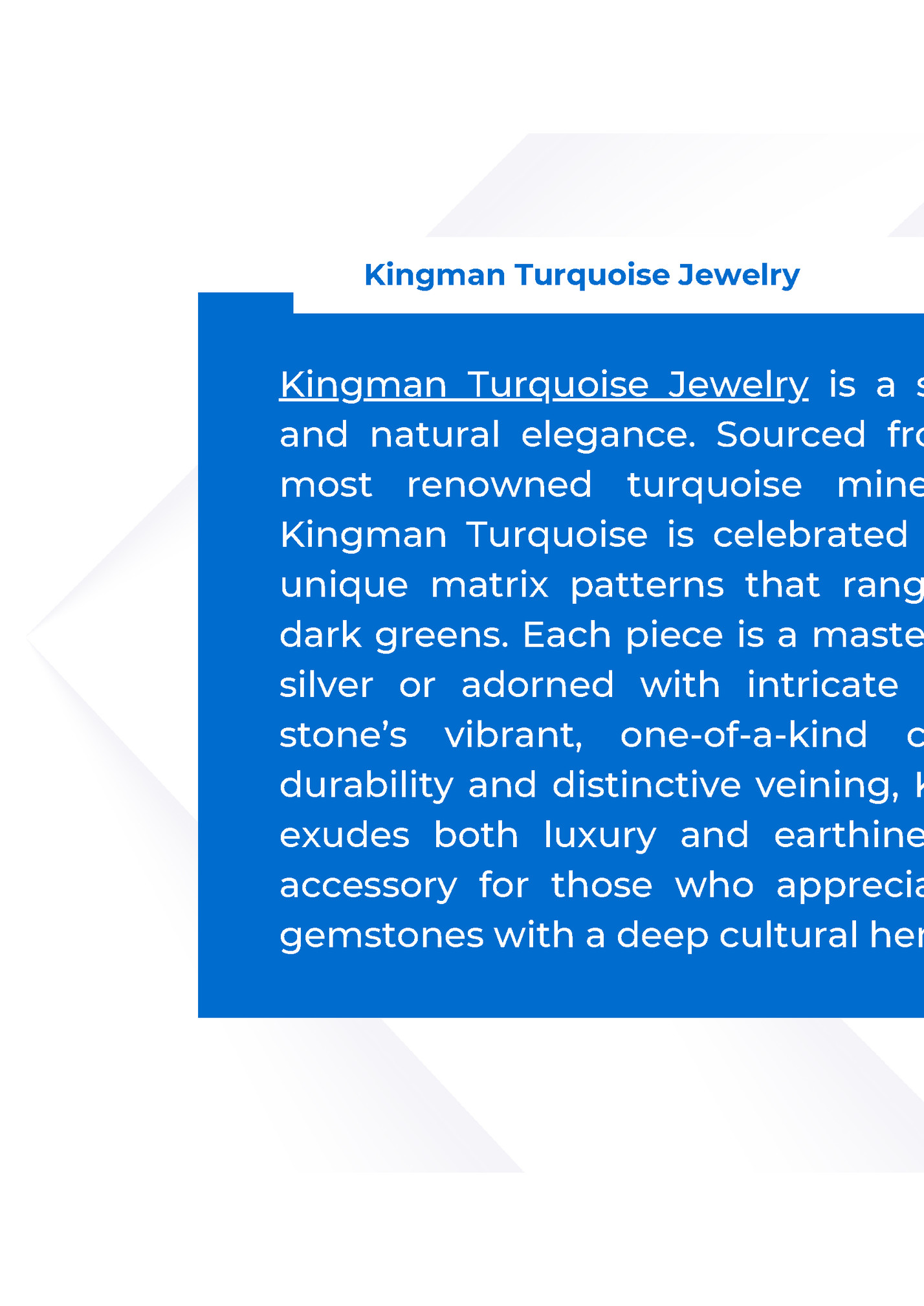 Kingman Turquoise Jewelry