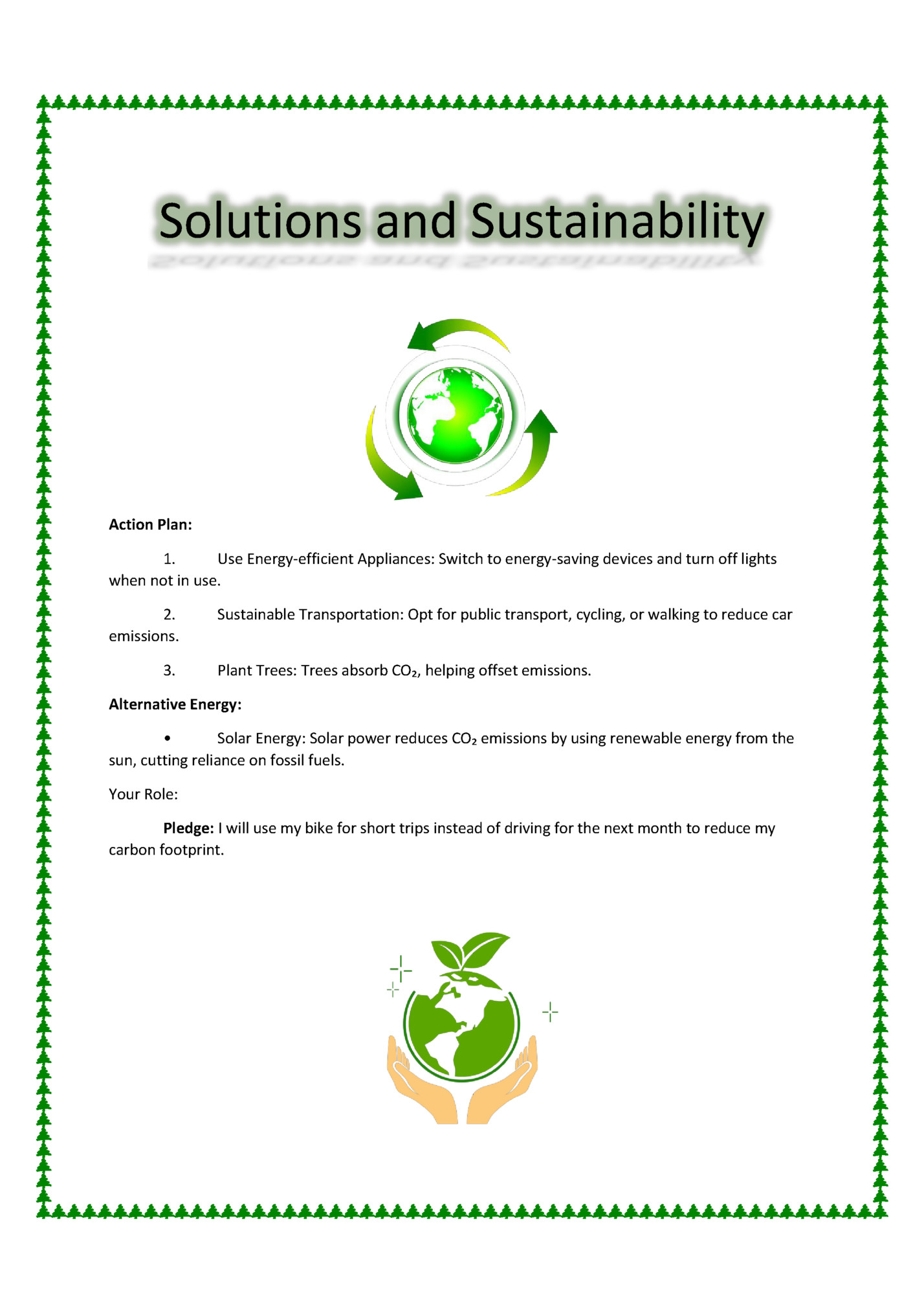 Solutions and Sustainability