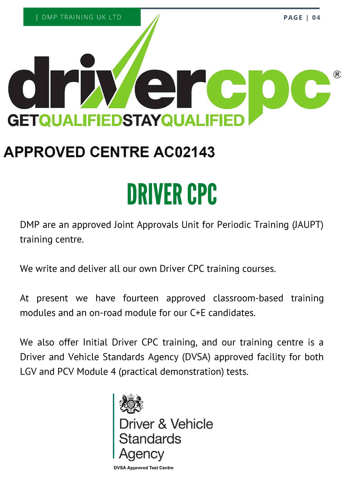 | DMP TRAINING UK LTD