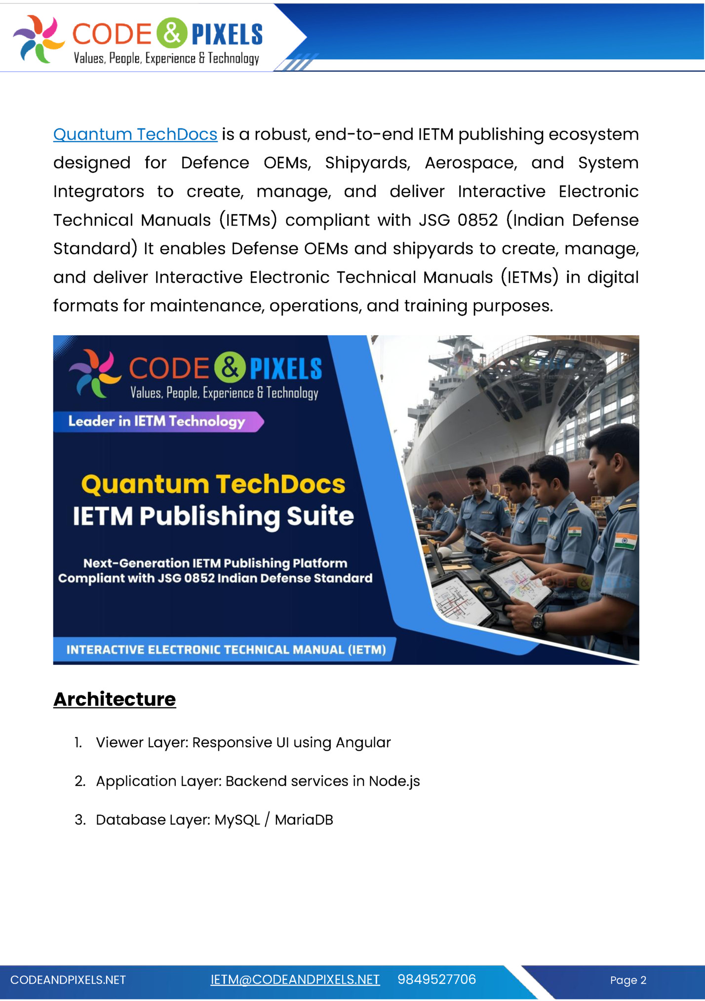 Quantum TechDocs is a robust, end-to-end IETM publishing ecosystem