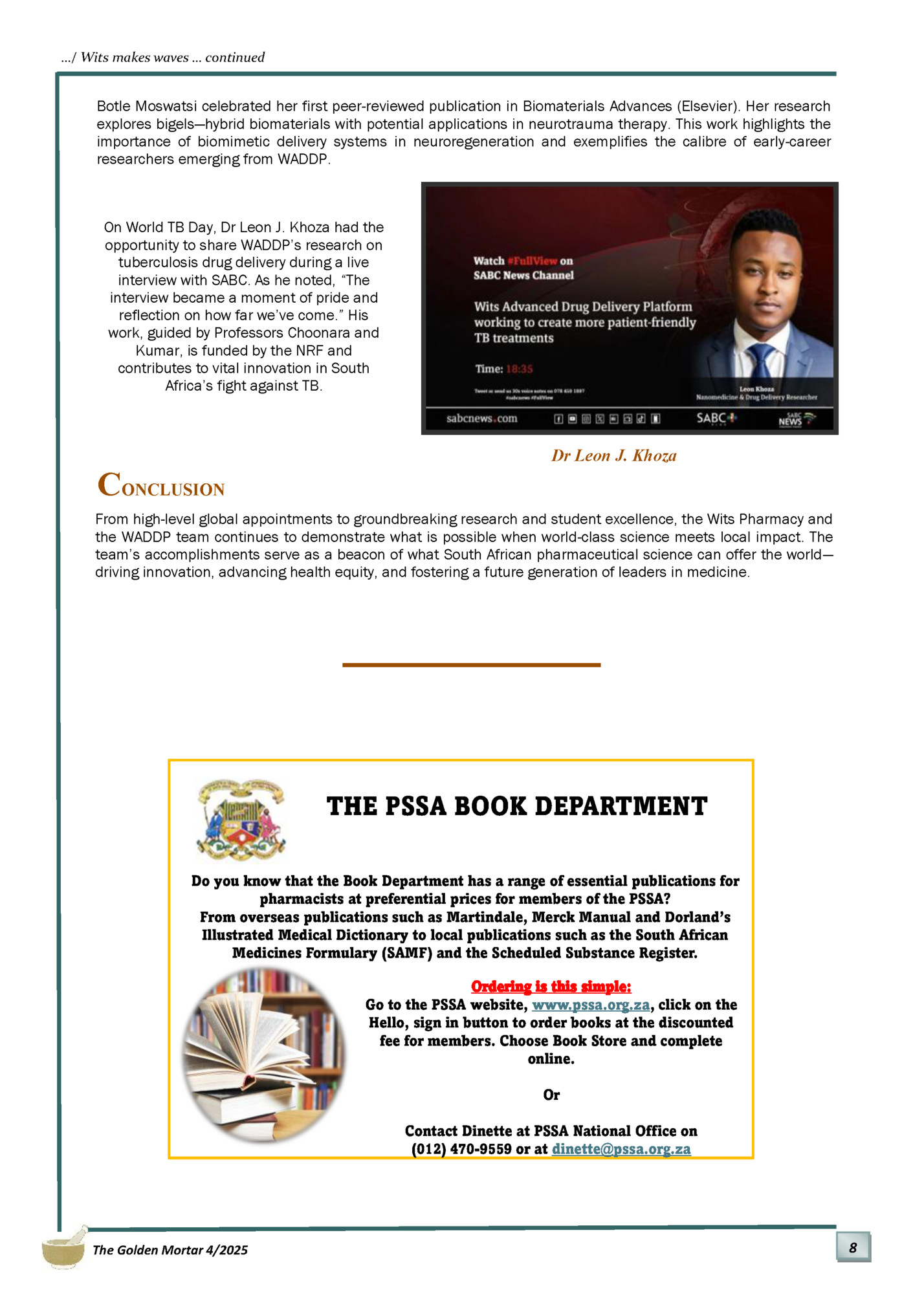 …/ Wits makes waves … continued