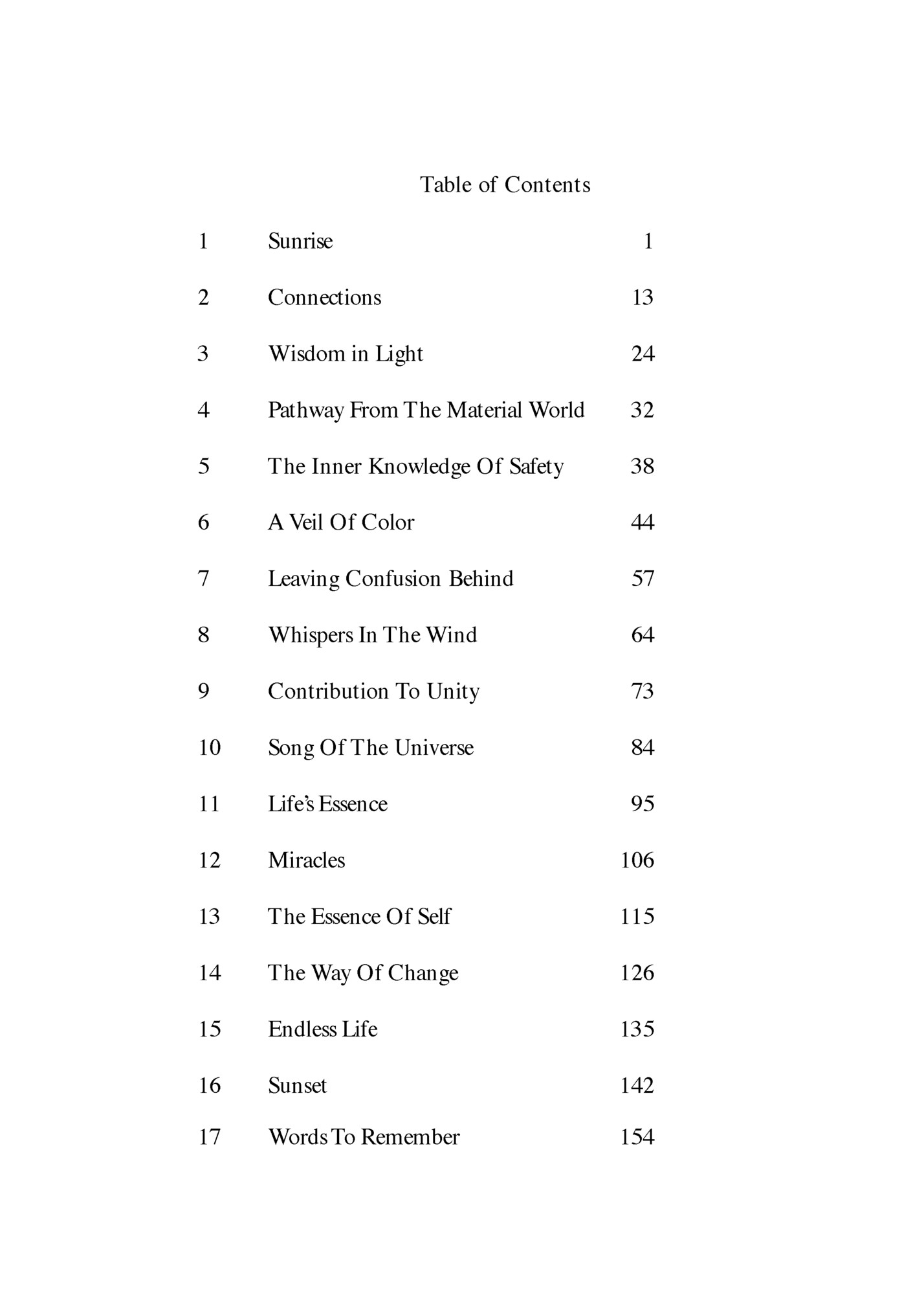 Table of Contents