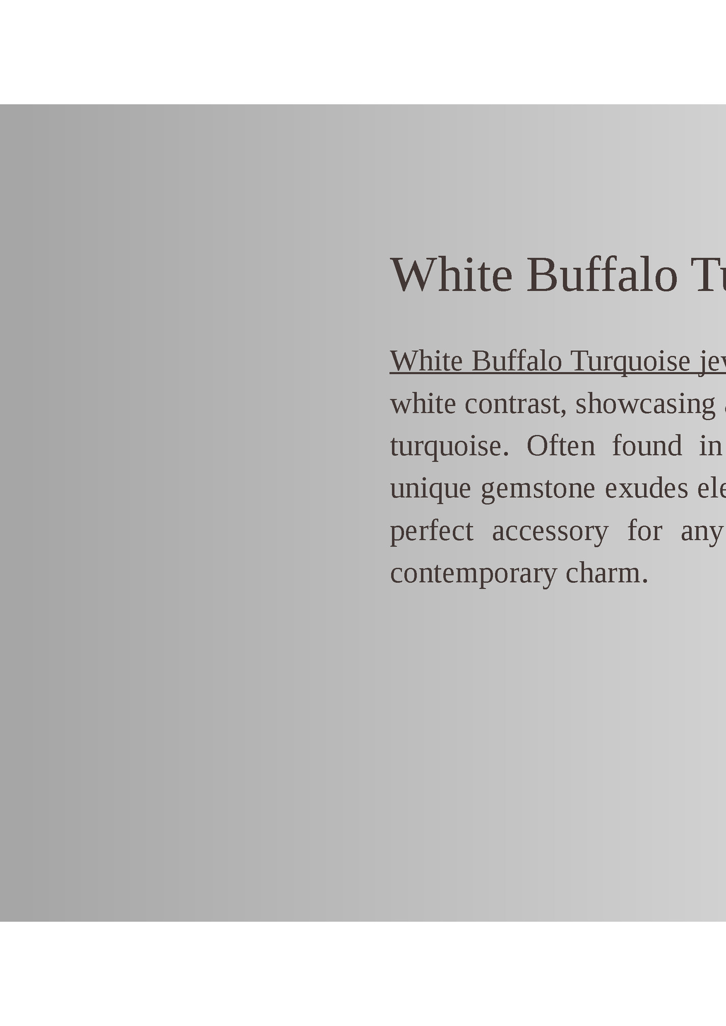 White Buffalo Turquoise Jewelry