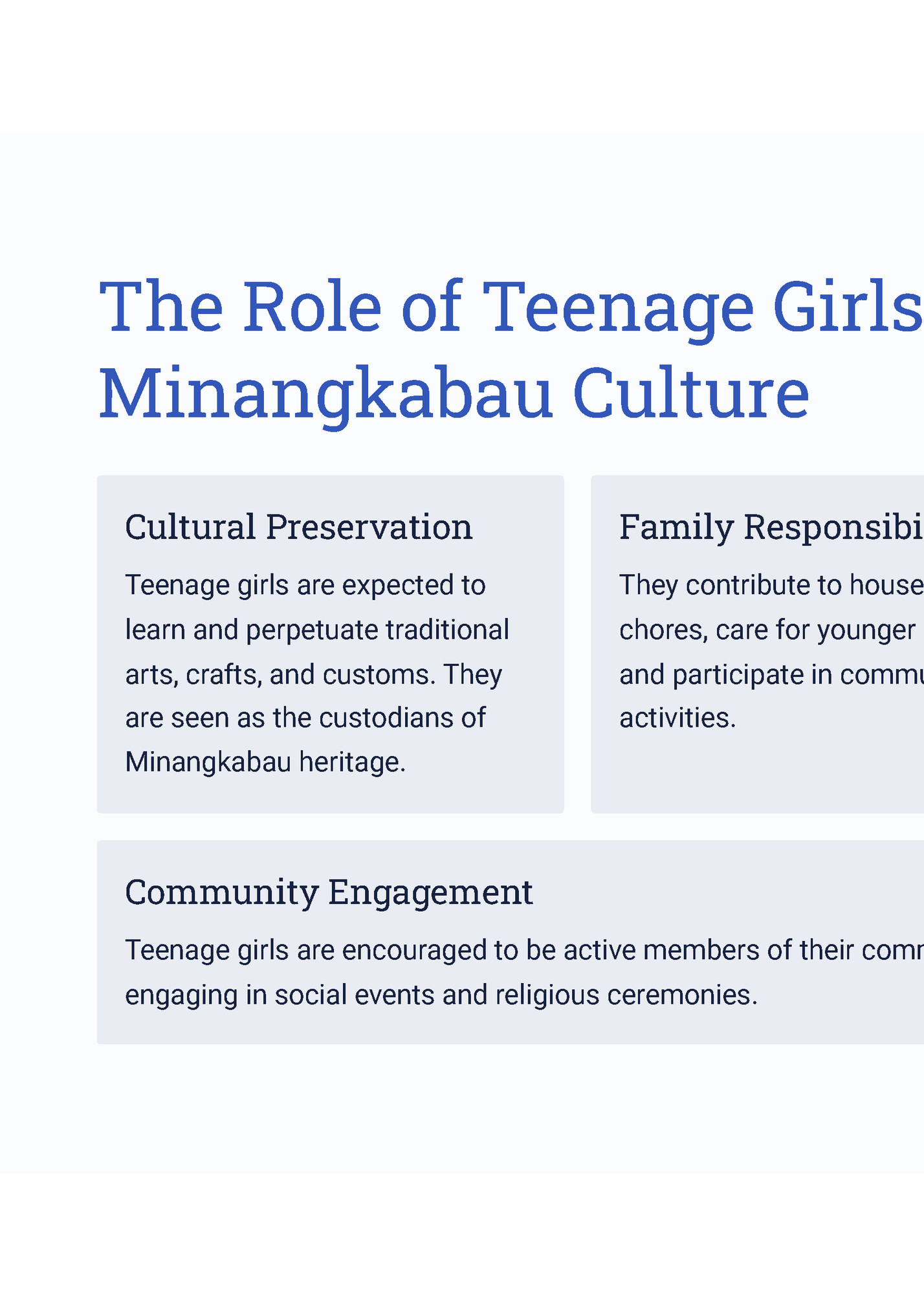 The Role of Teenage Girls in