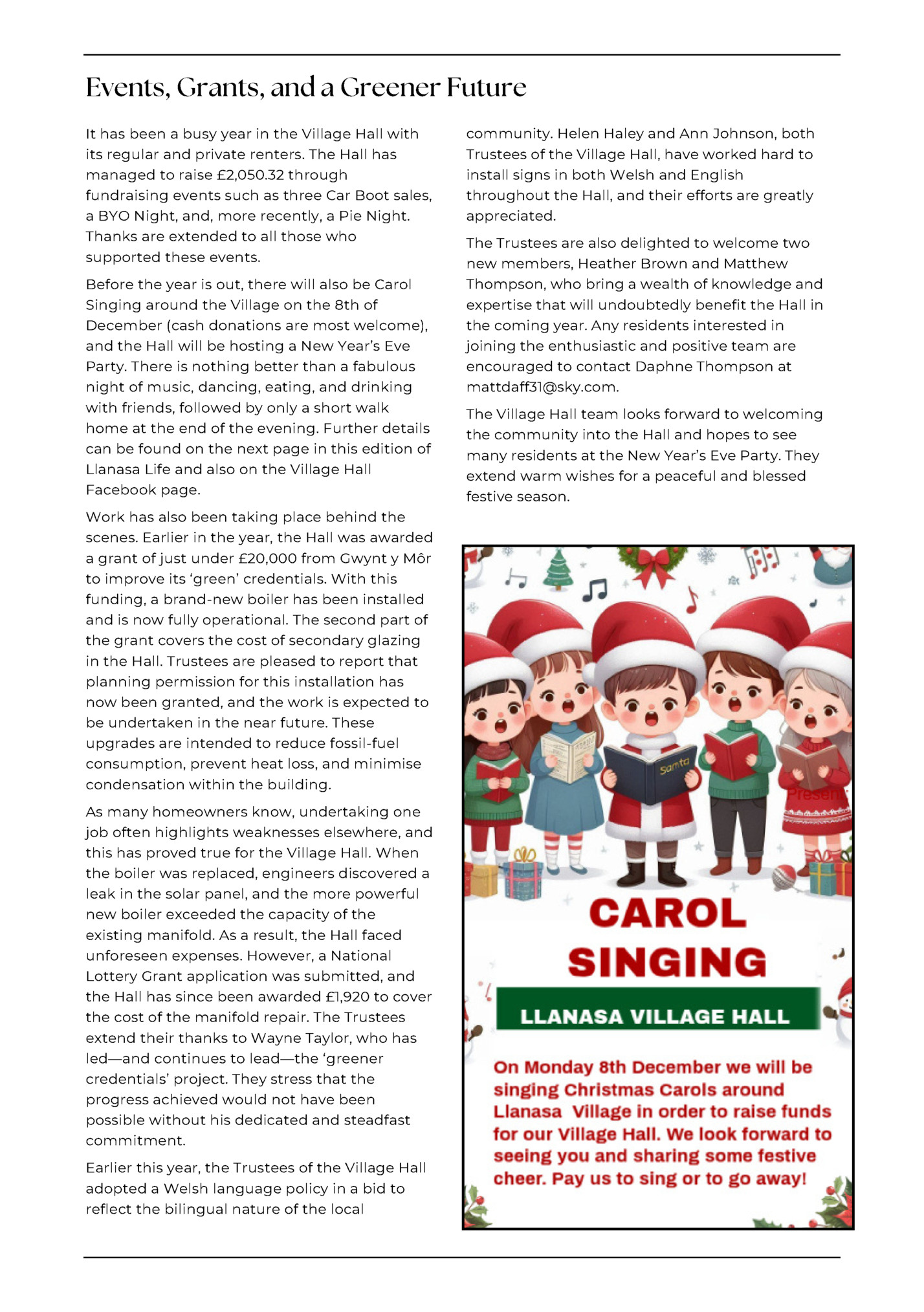 Events, Grants, and a Greener Future Events, Grants, and a Greener Future