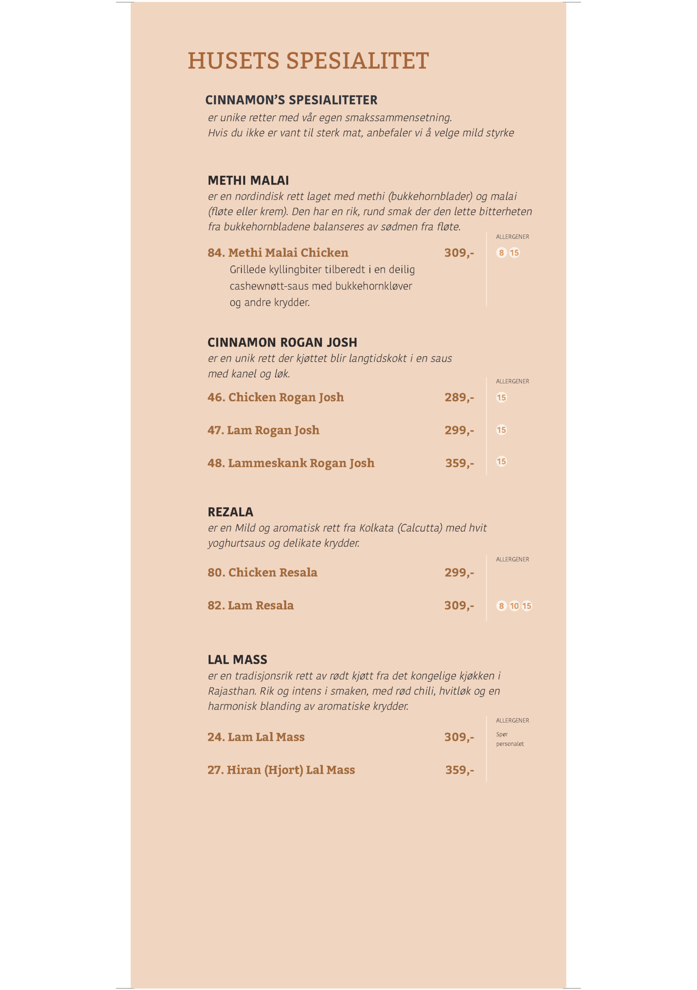 HUSETS SPESIALITET HUSETS SPESIALITET