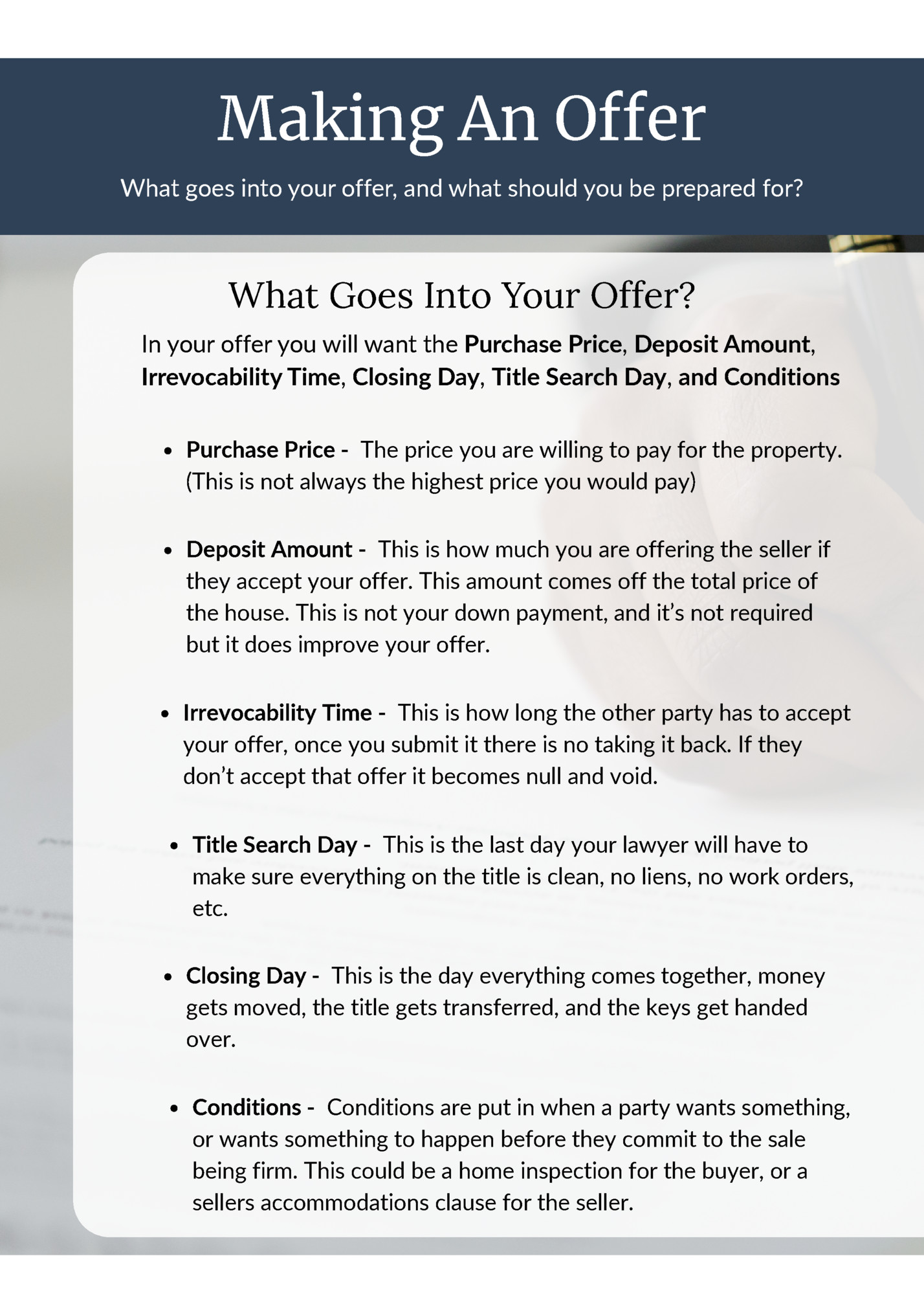 Making An Offer