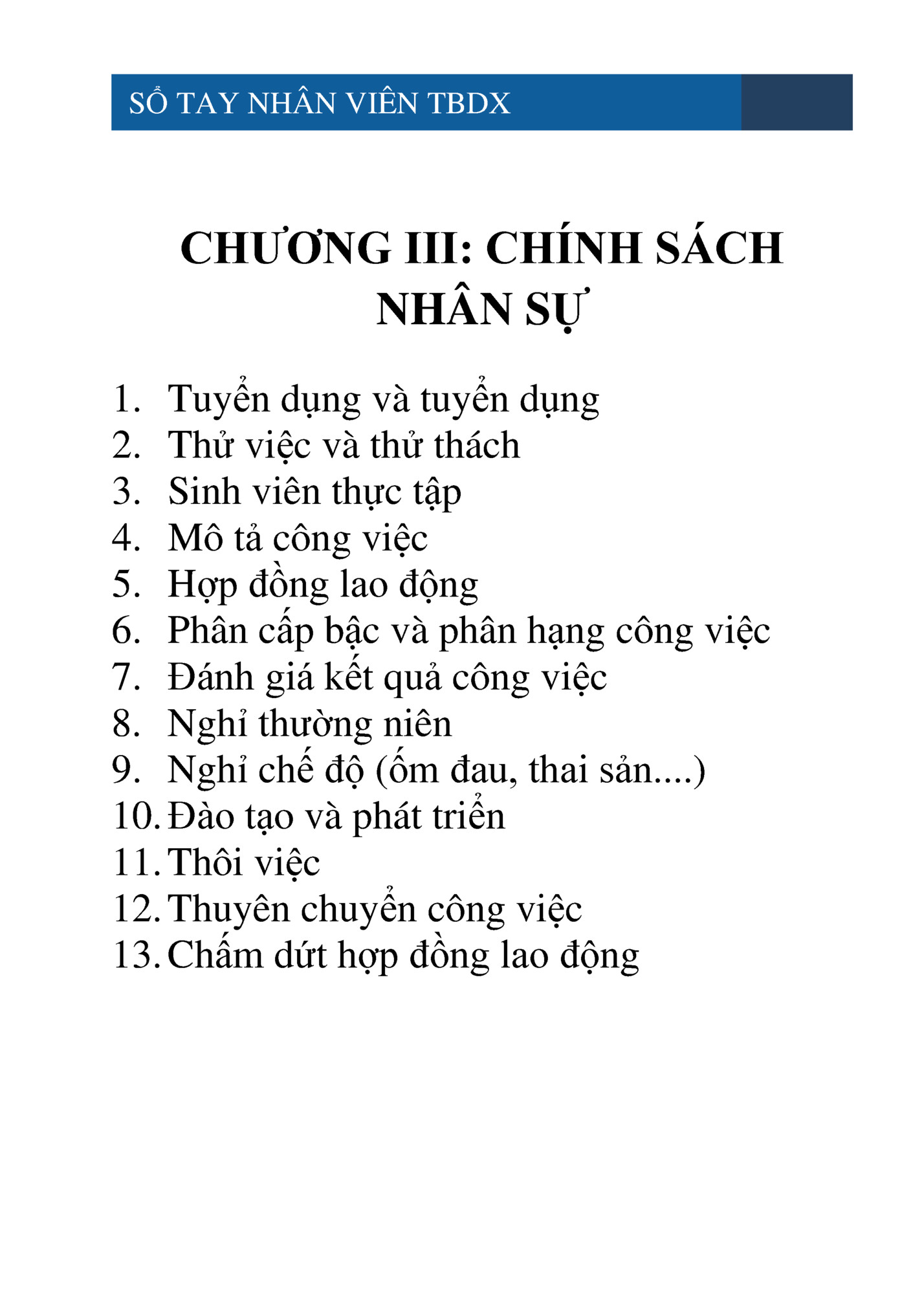 SỔ TAY NHÂN VIÊN TBDX