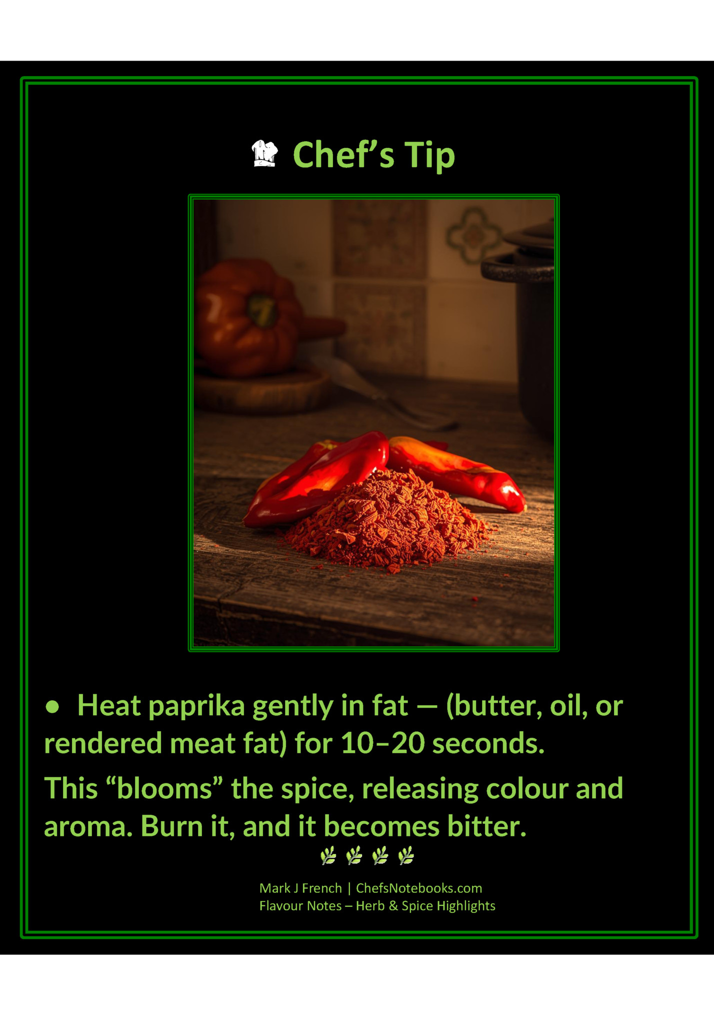 Chef’s Tip Chef’s Tip