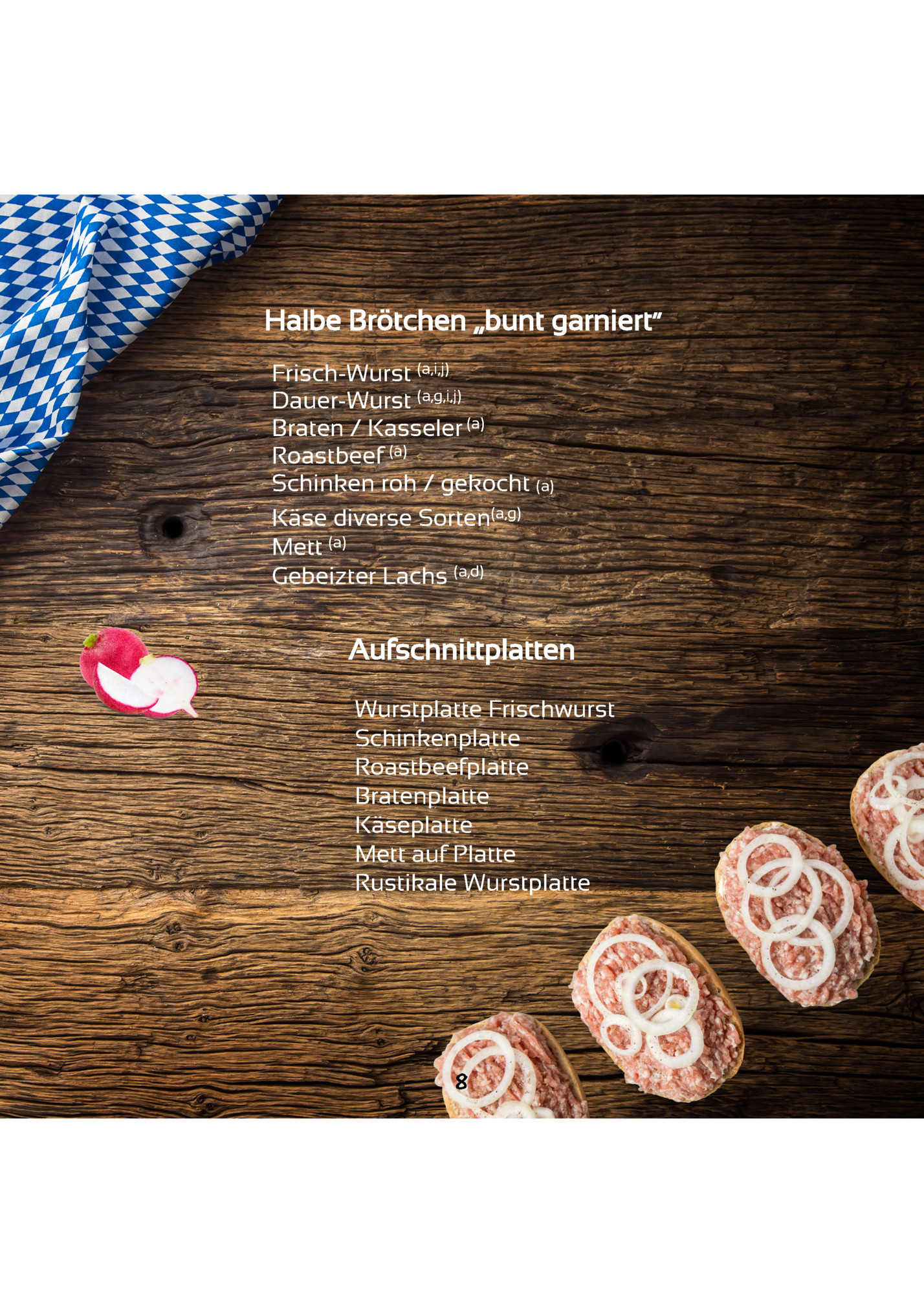 Halbe Brötchen „bunt garniert“