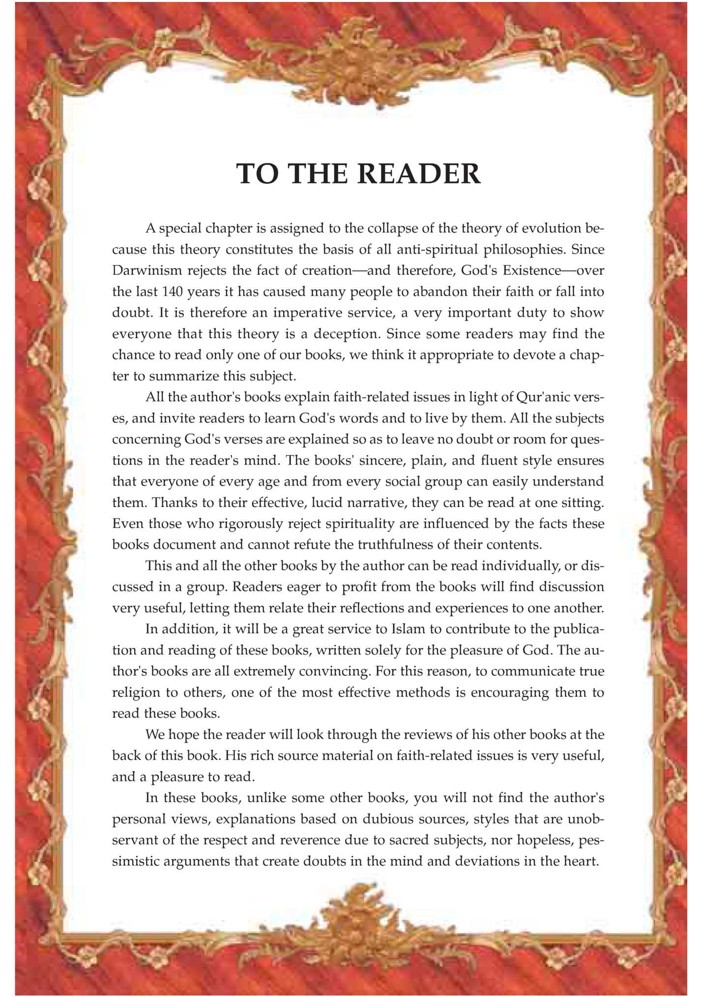 TO THE READER