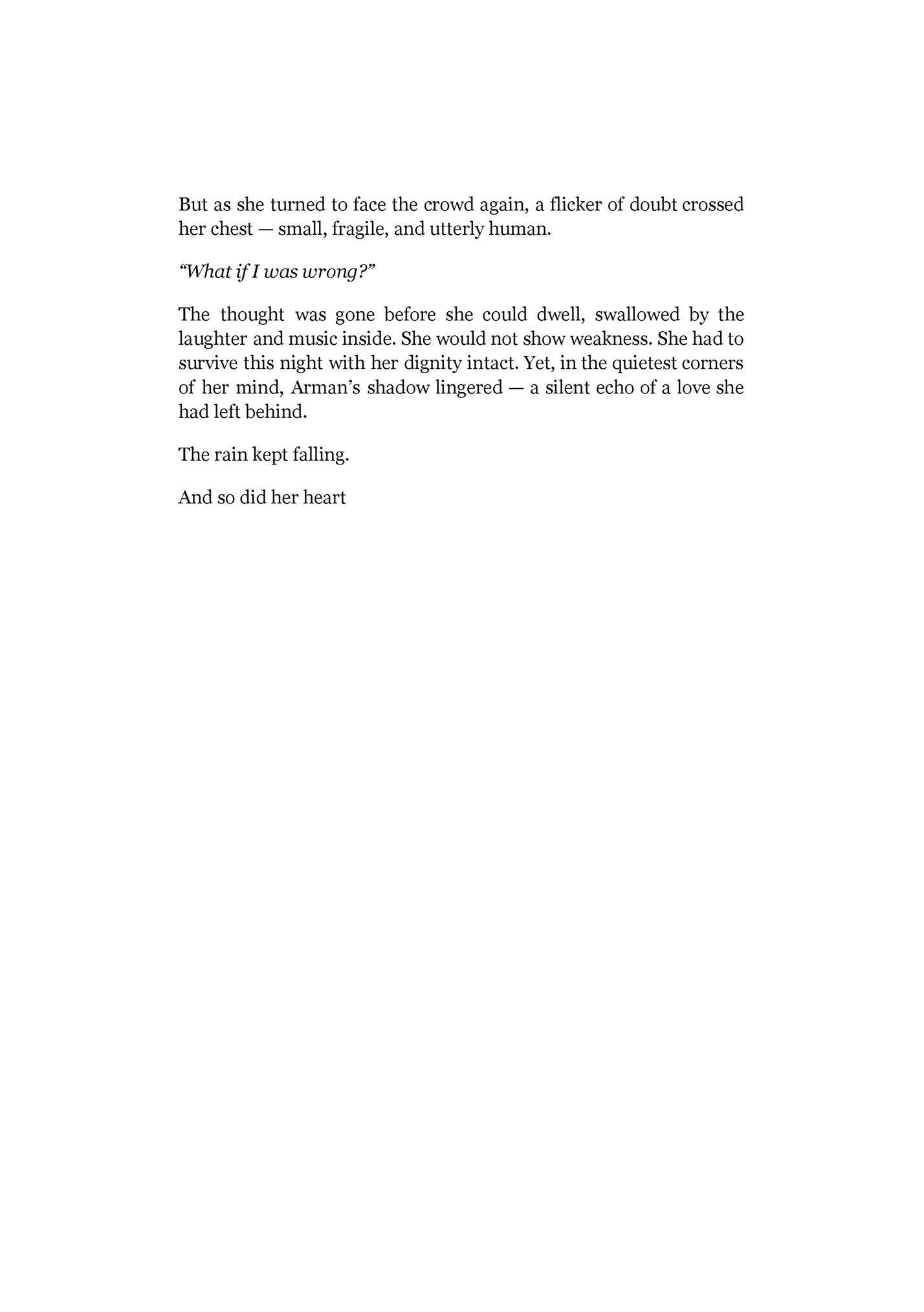 But as she turned to face the crowd again, a flicker of doubt crossed