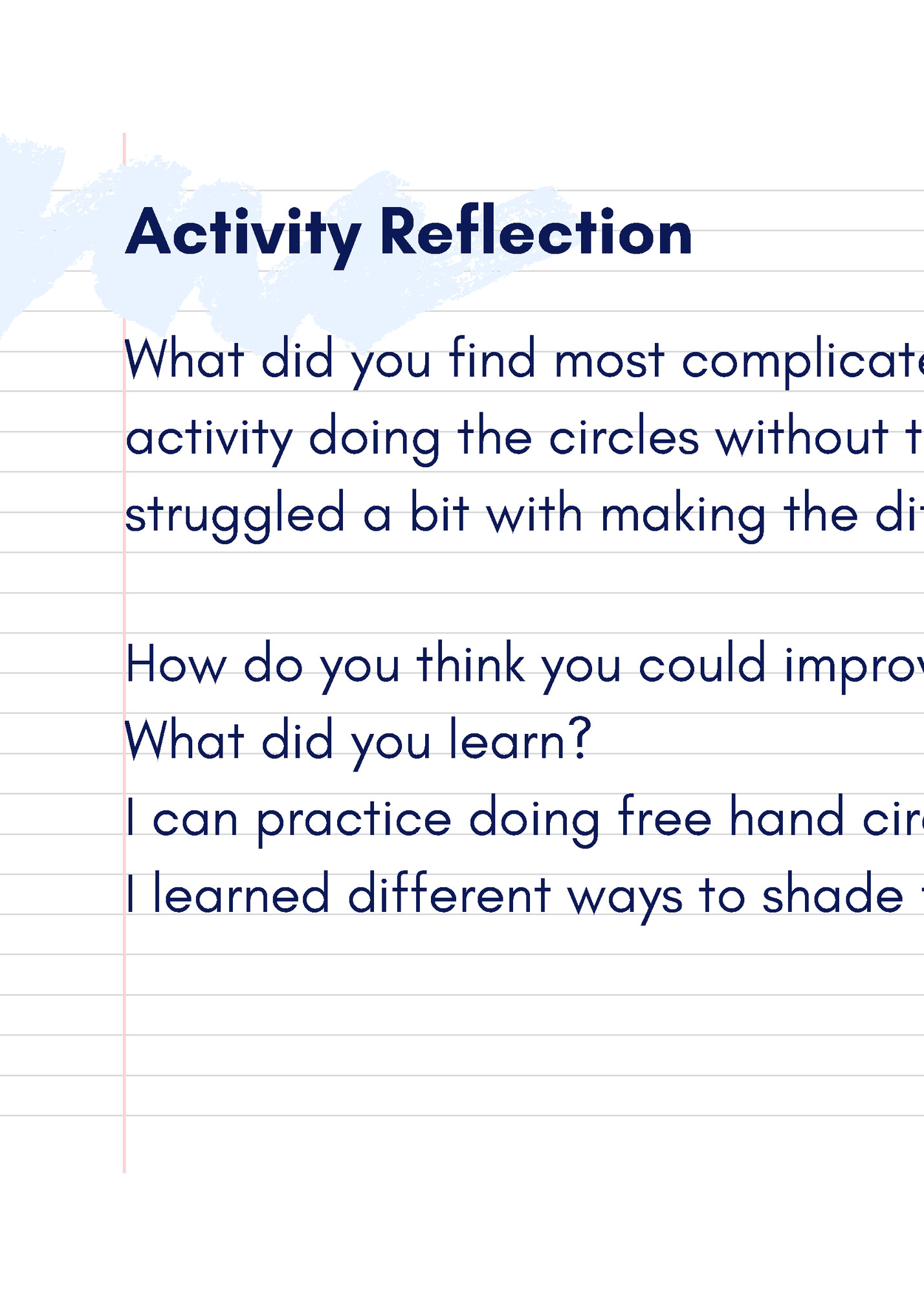 Activity Reflection