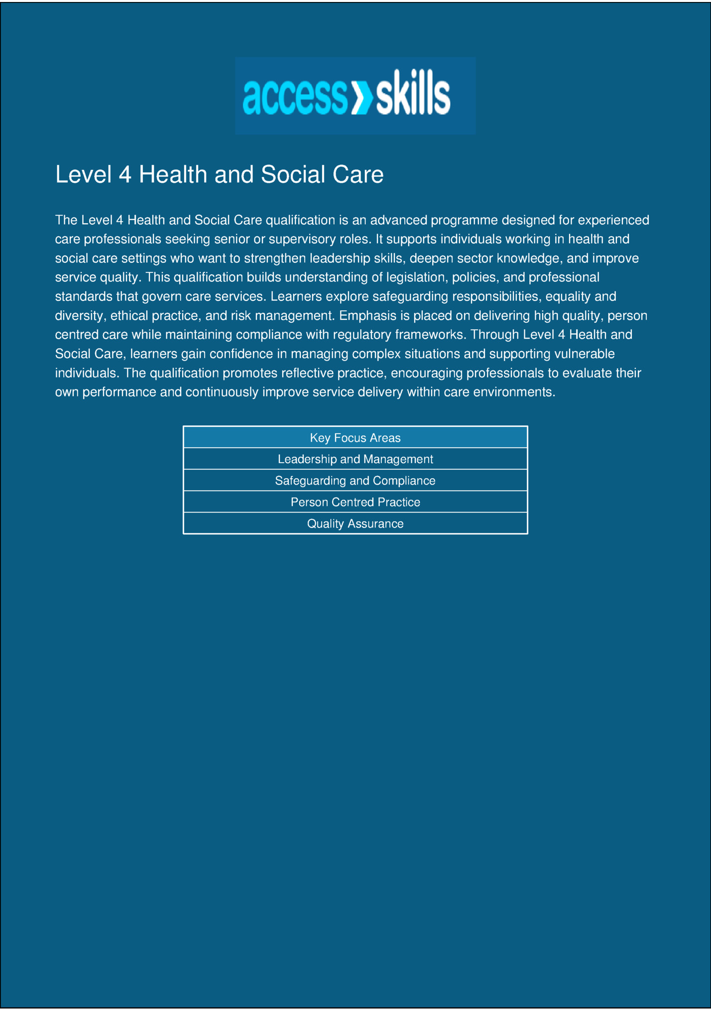 Level 4 Health and Social Care