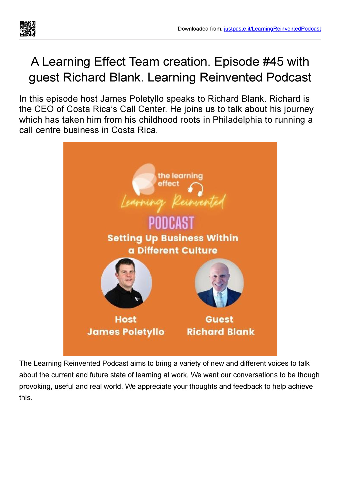 Downloaded from: justpaste.it/LearningReinventedPodcast