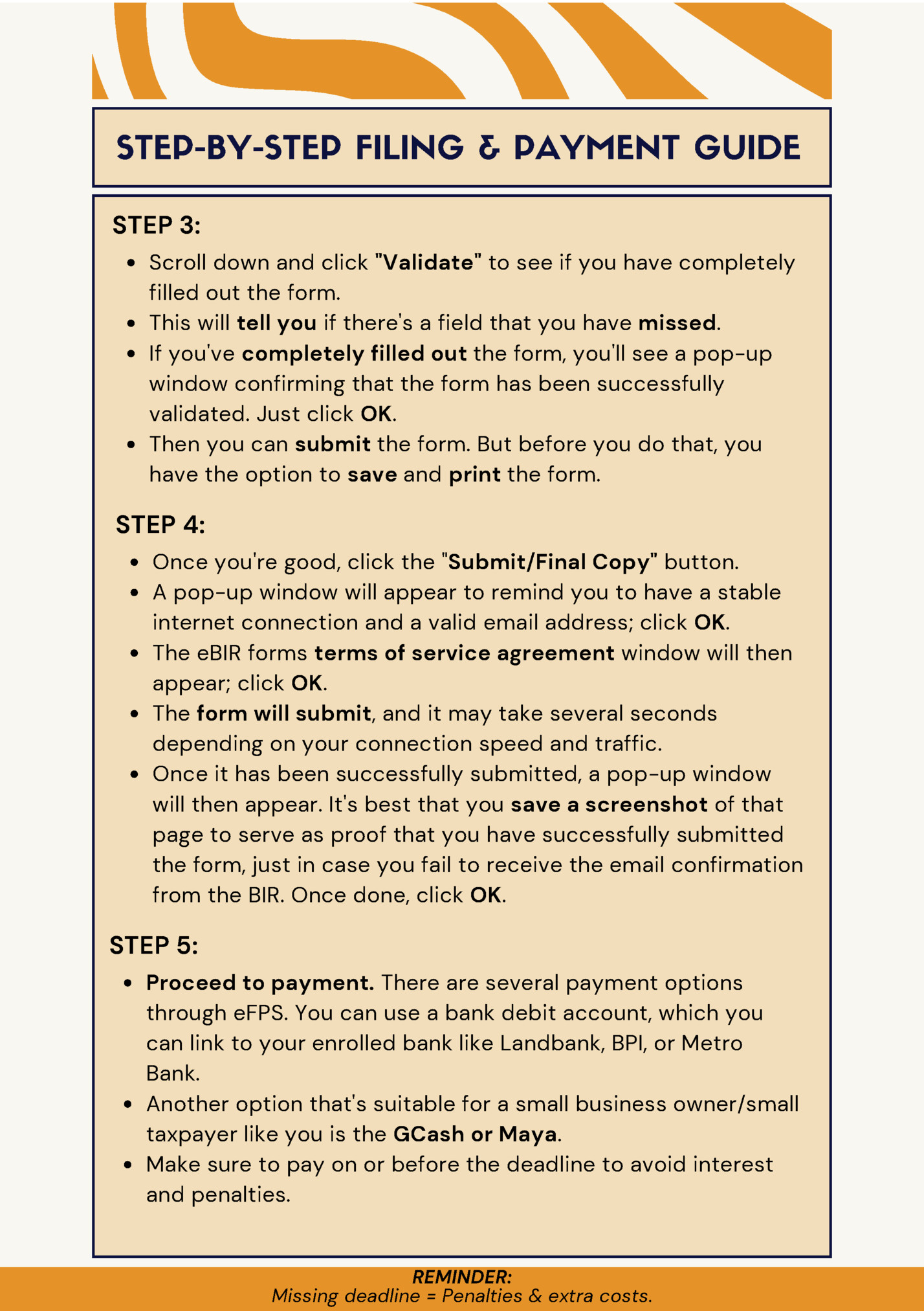 STEP-BY-STEP FILING & PAYMENT GUIDE