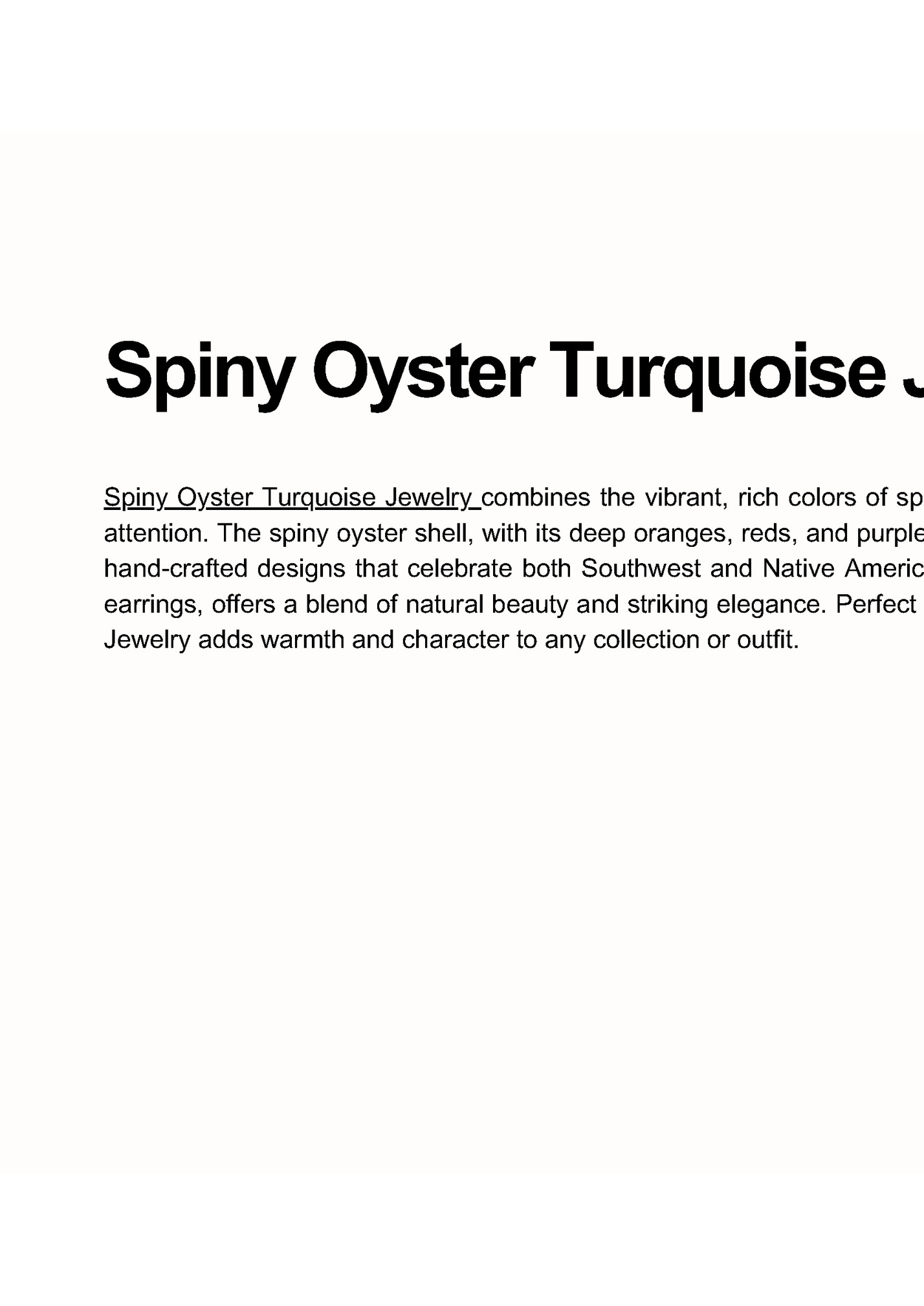 Spiny Oyster Turquoise Jewelry