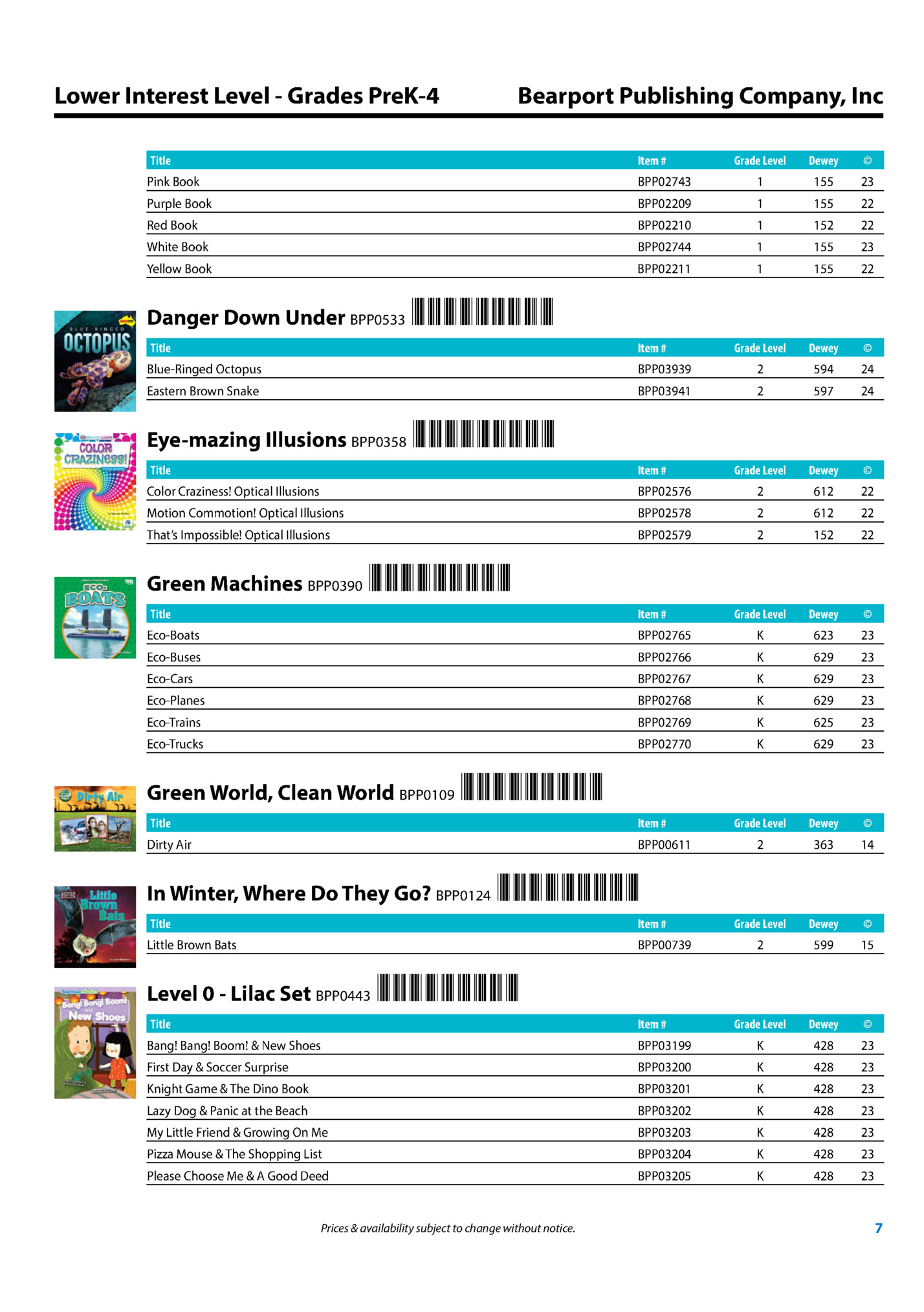 Lower Interest Level - Grades PreK-4