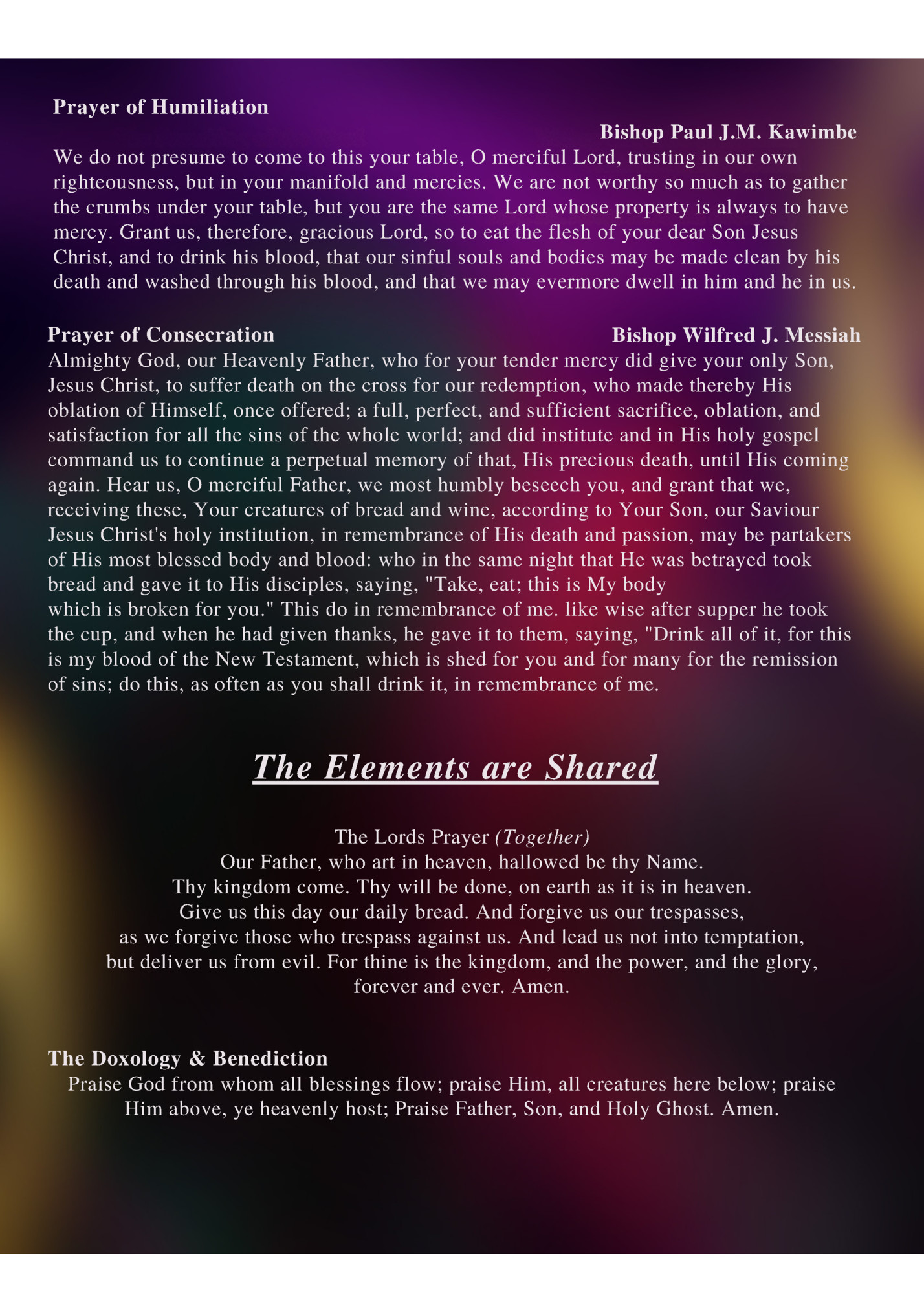 Prayer of Humiliation