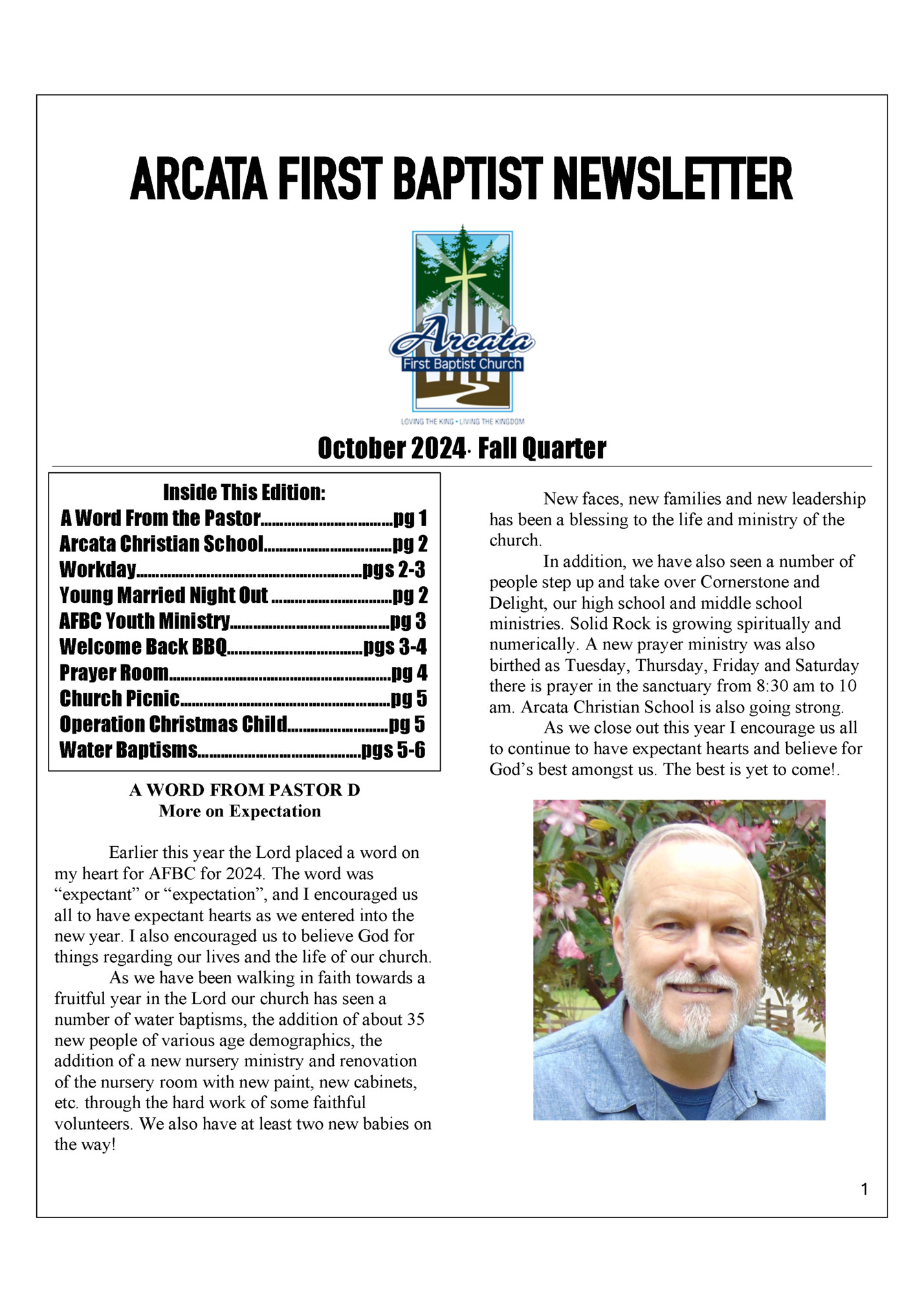 ARCATA FIRST BAPTIST NEWSLETTER