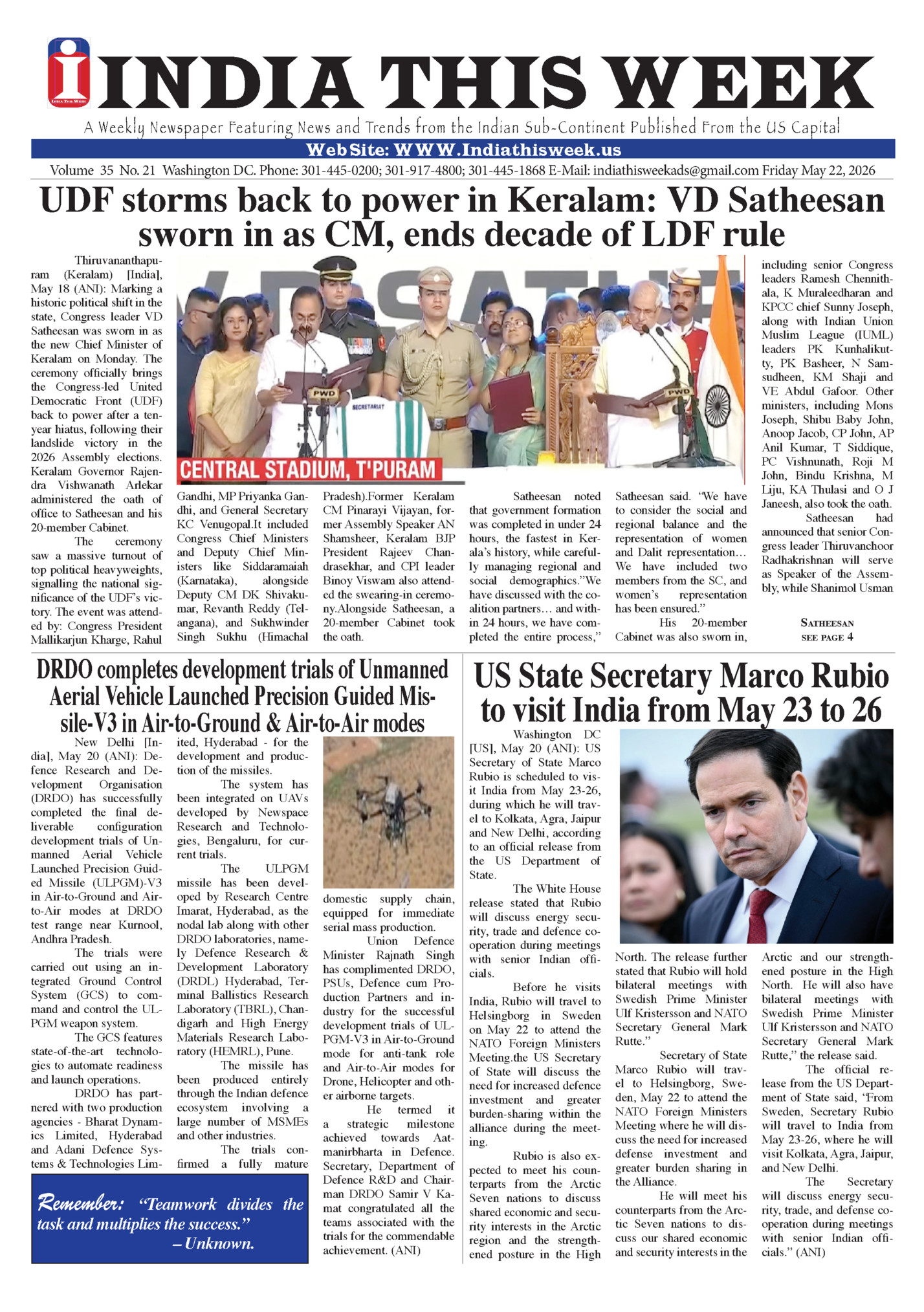 INDIA THIS WEEK INDIA THIS WEEK